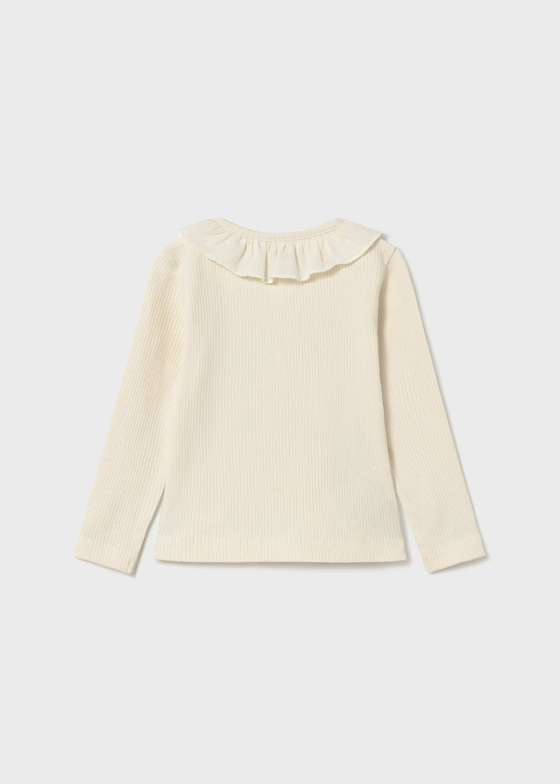 Polo canalé cuello volante bebé