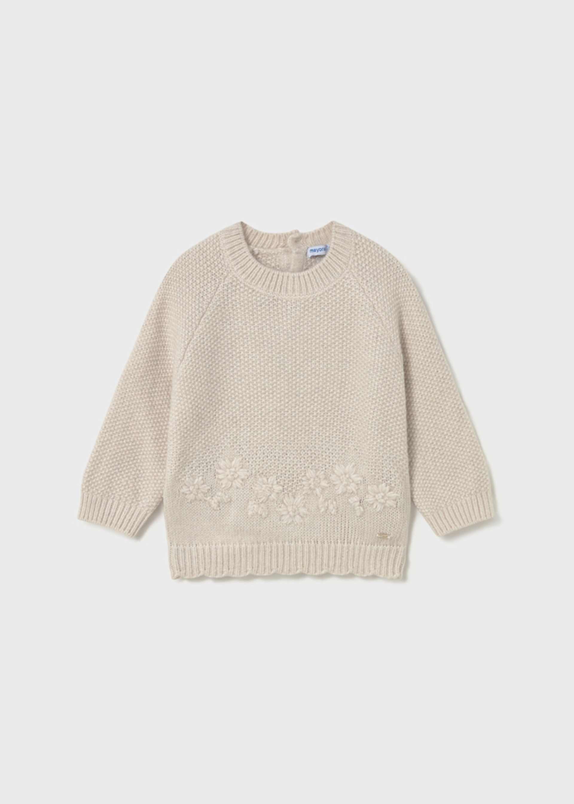Sweter z haftowanymi kwiatkami dla niemowlęcia
