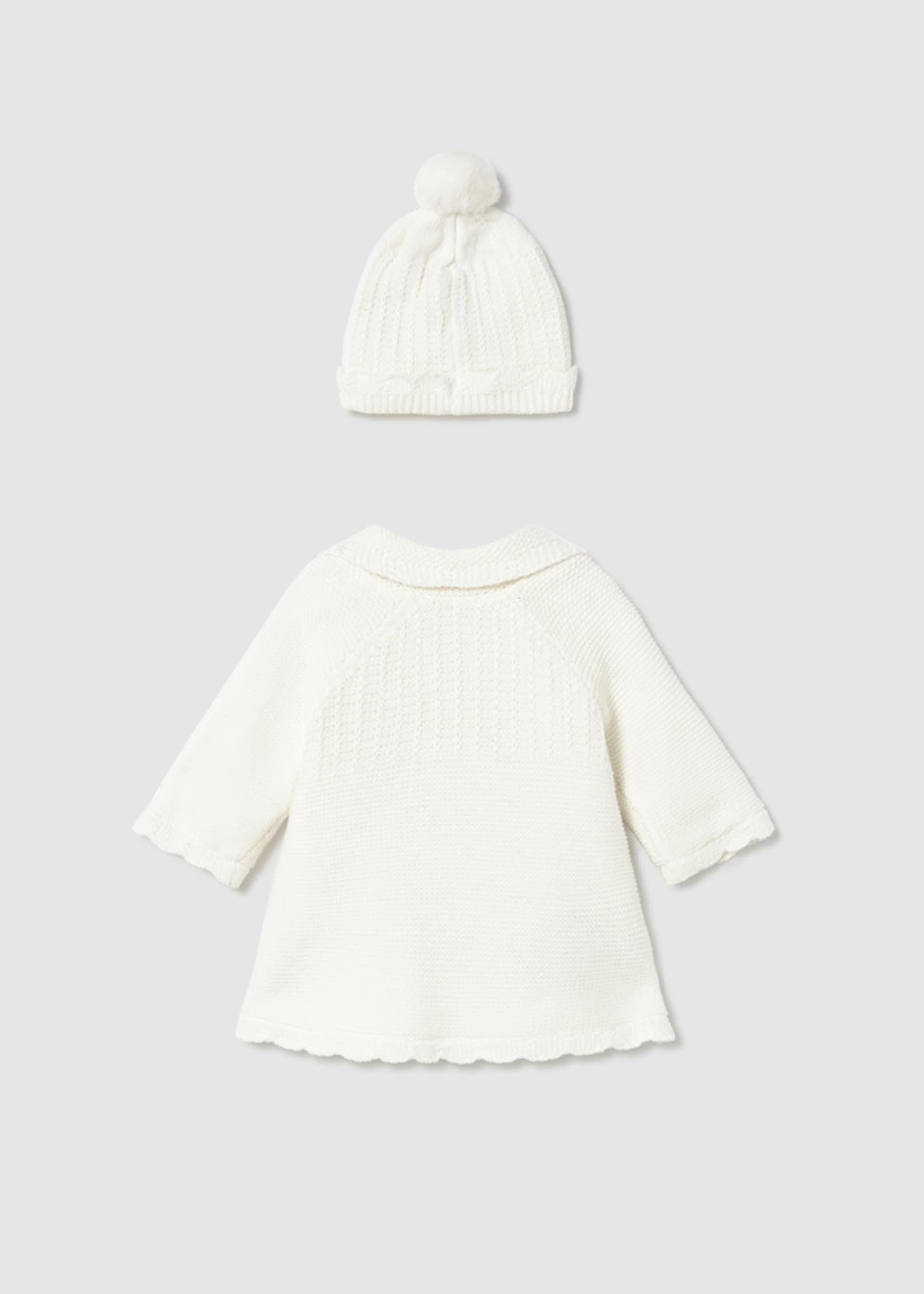 Newborn Girl Knit Coat with Hood