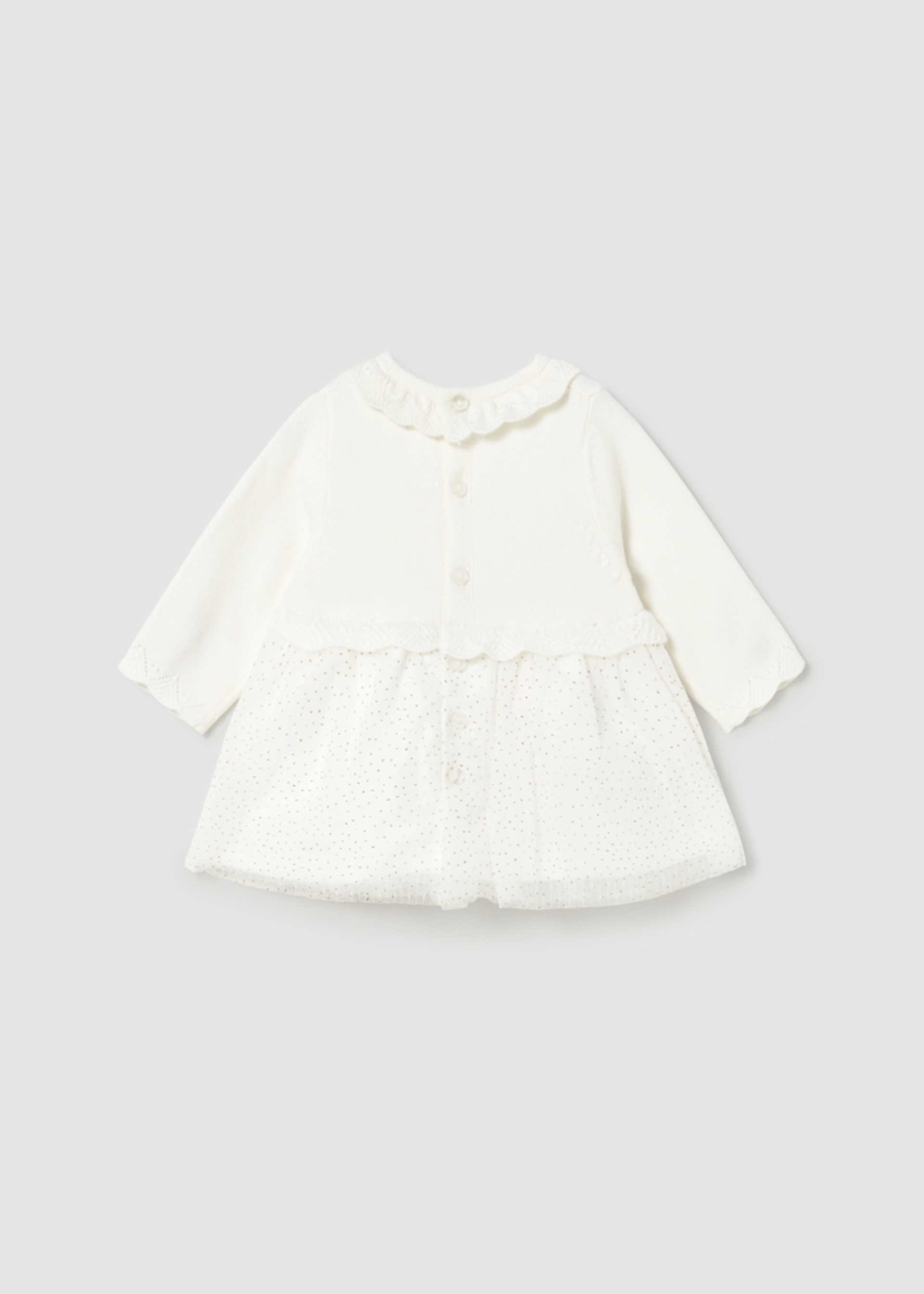 Newborn Girl Tulle and Knit Dress