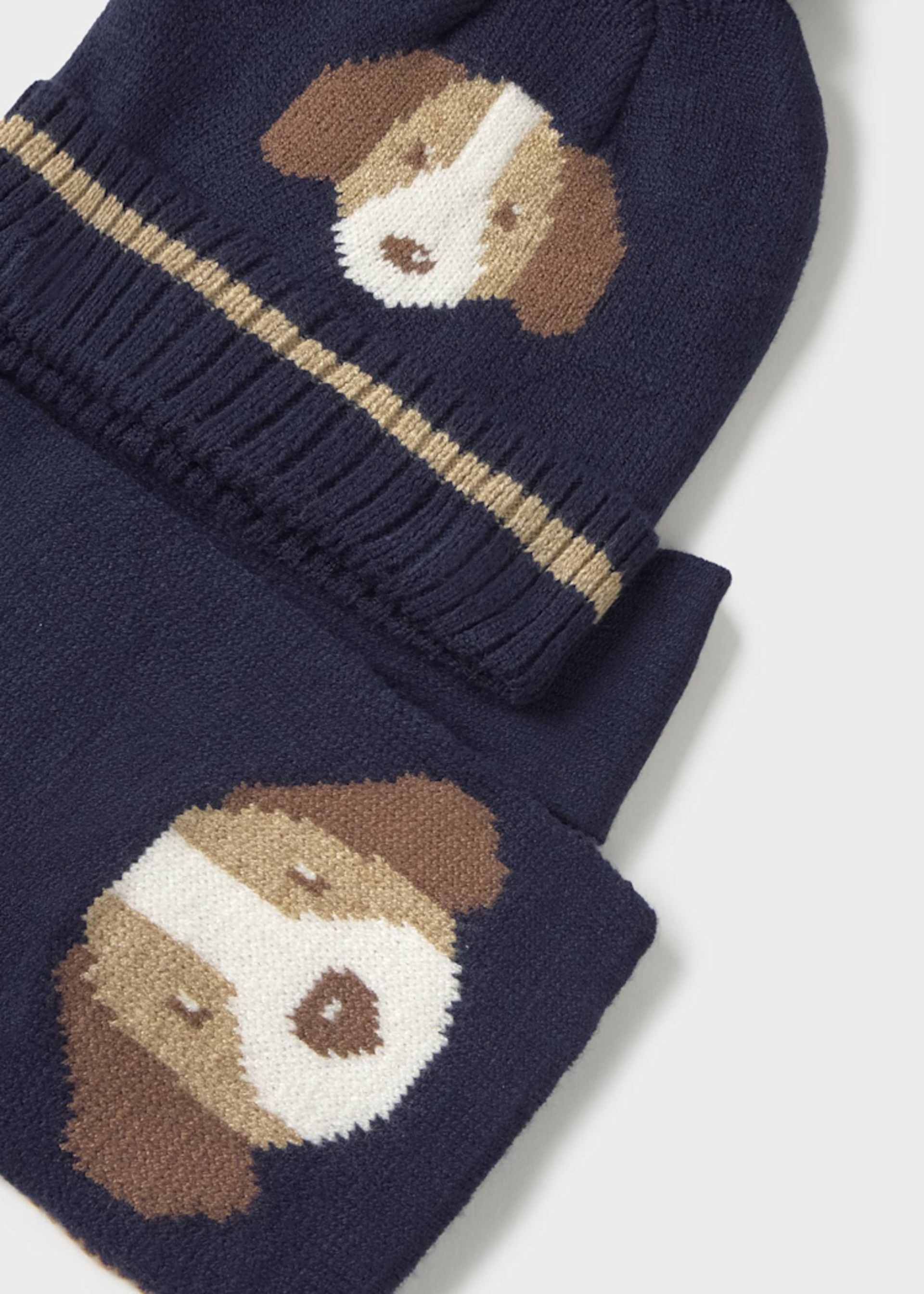 Conjunto gorro e cachecol bebé