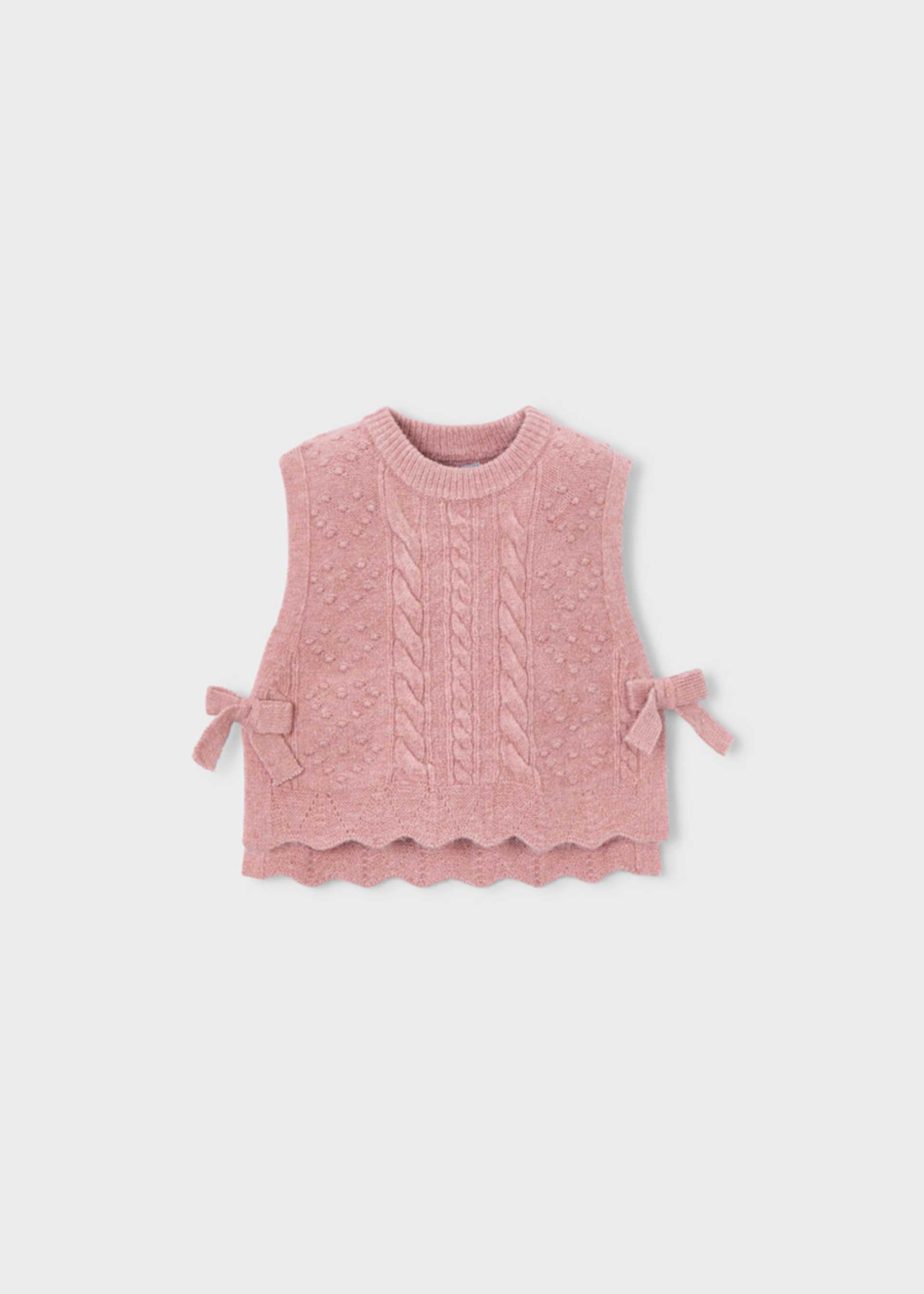 Gilet tricot nœuds fille