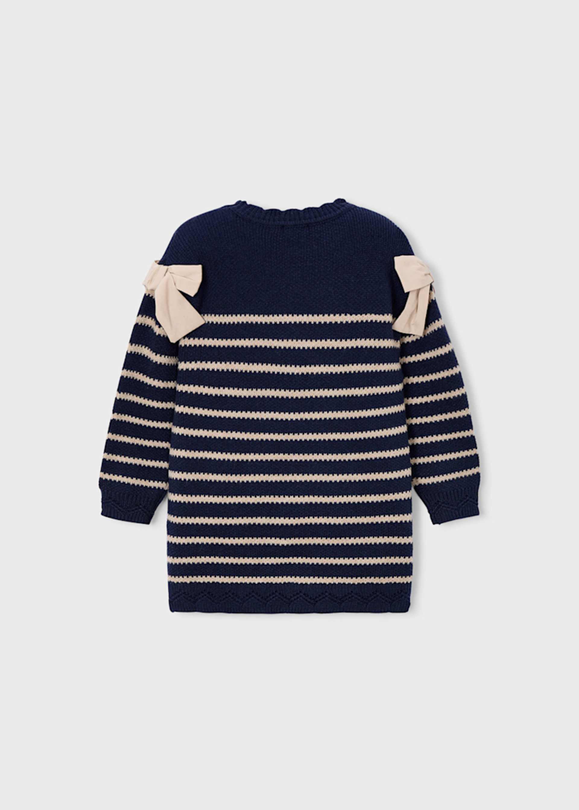 Vestito righe fiocco bambina