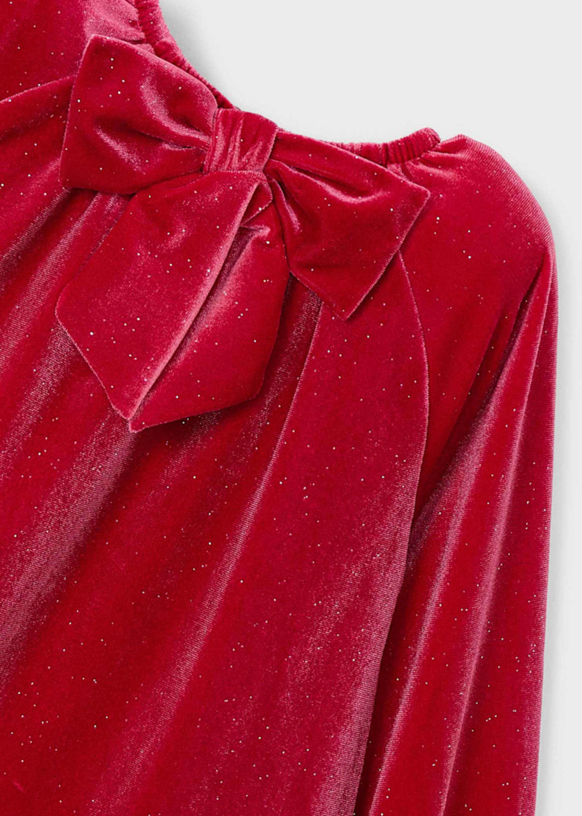 Vestido aveludado brilho menina