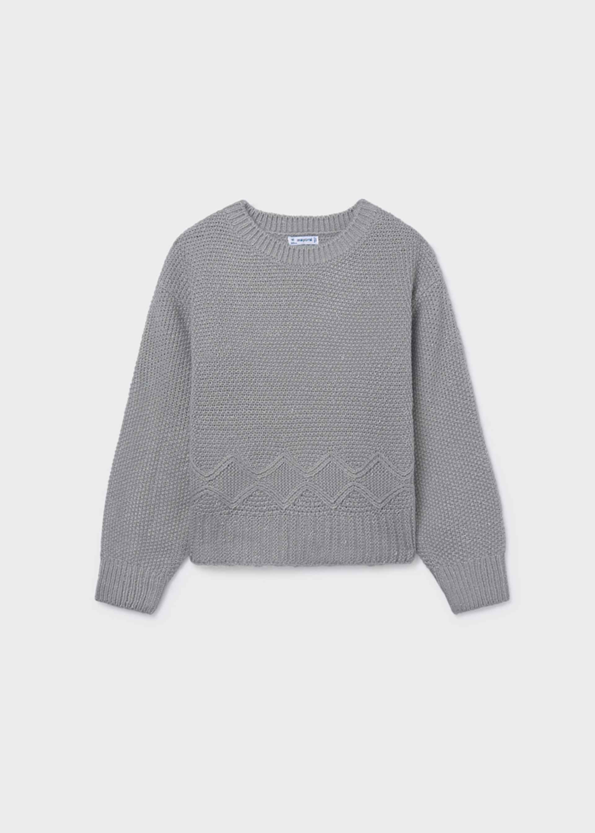 Girl Metallic Knit Sweater