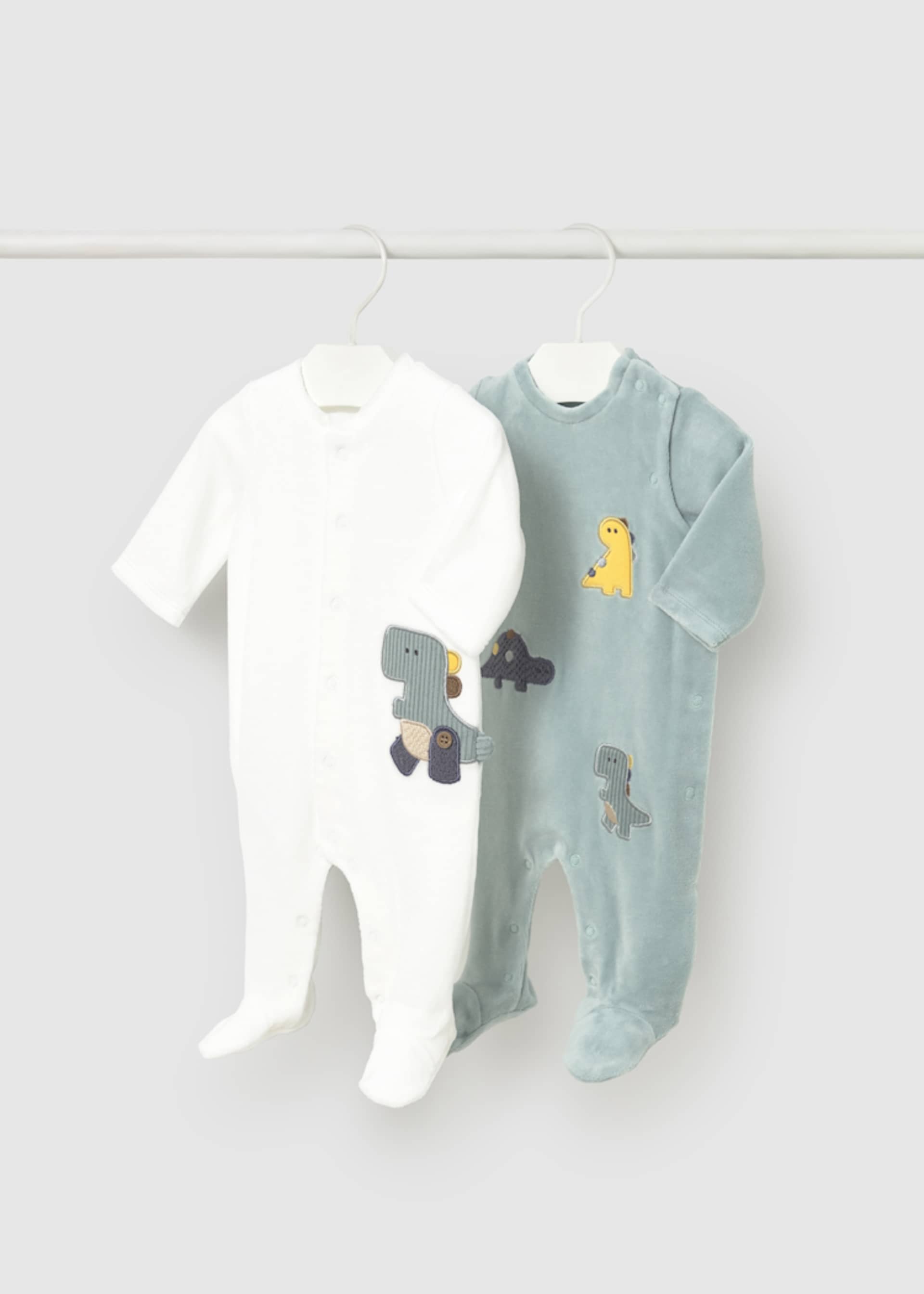 Newborn set of 2 rompers with feet
