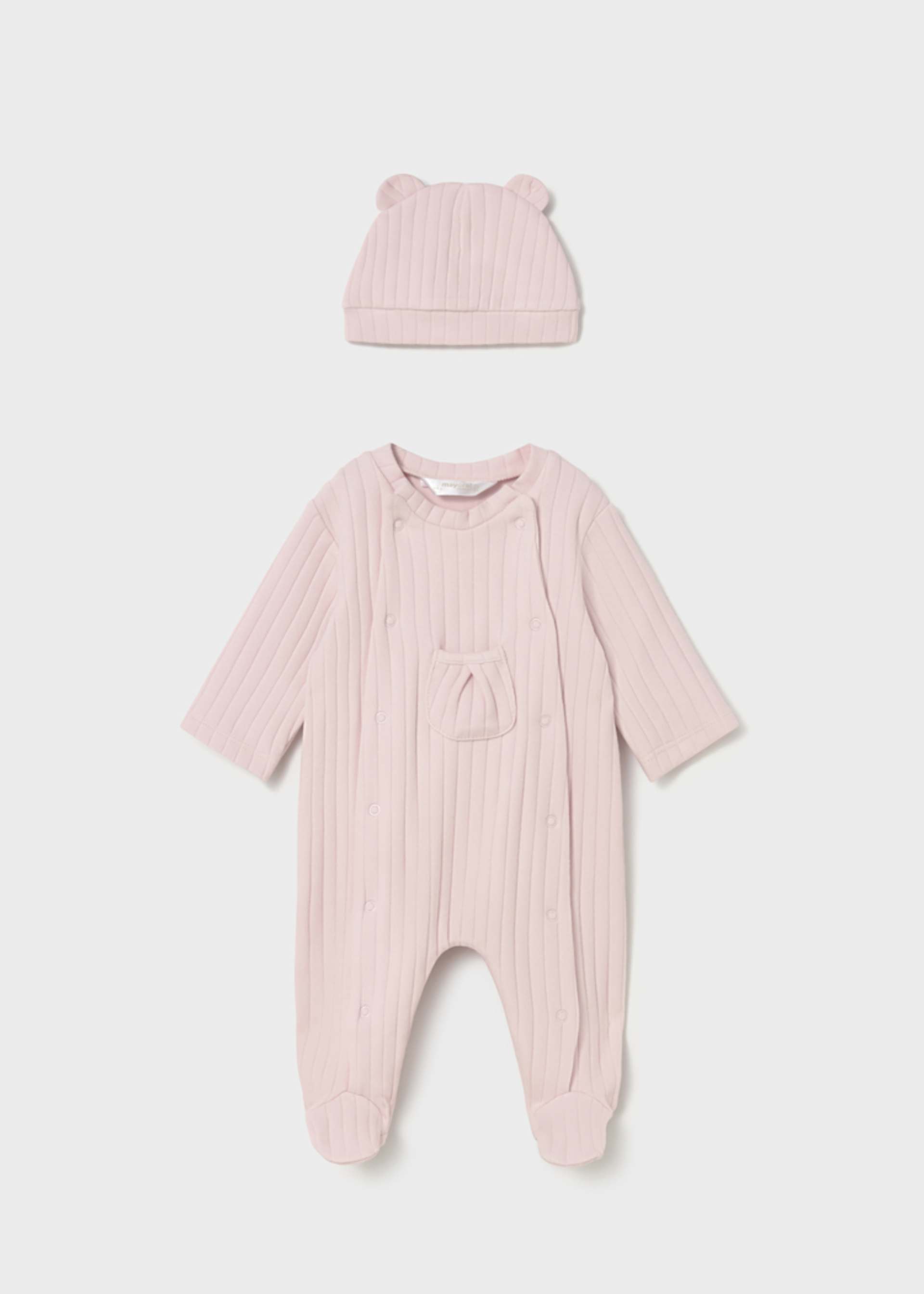 Newborn romper with eared hat