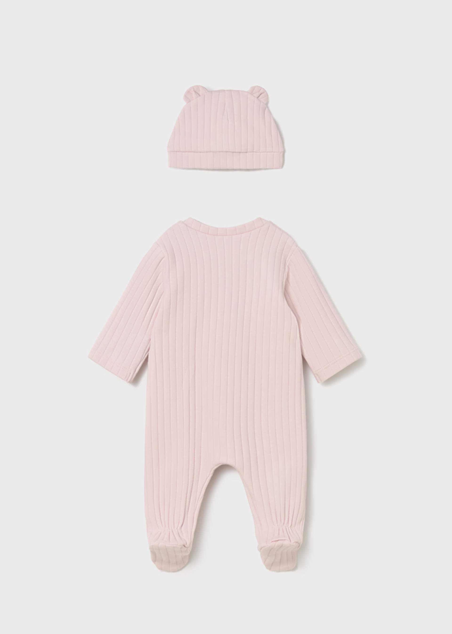 Newborn romper with eared hat