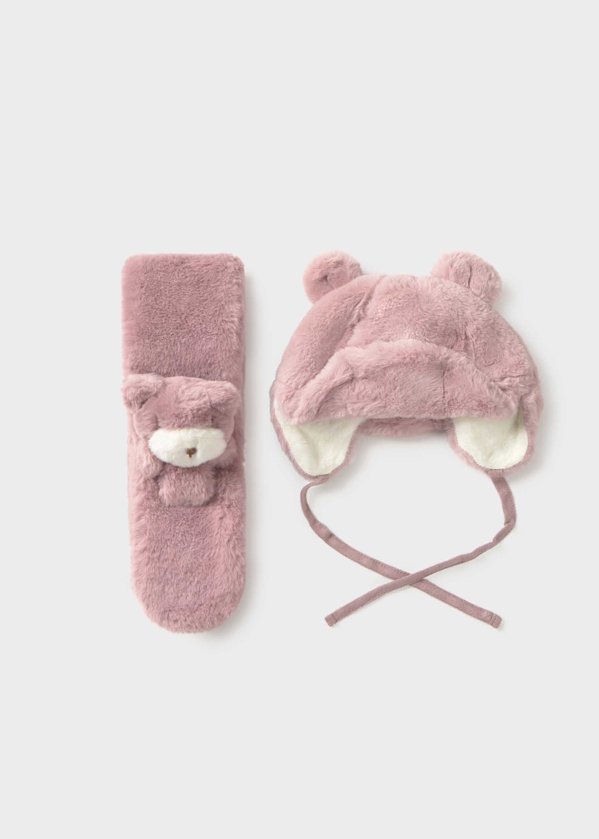 Conjunto de gorro e cachecol unissexo bebé