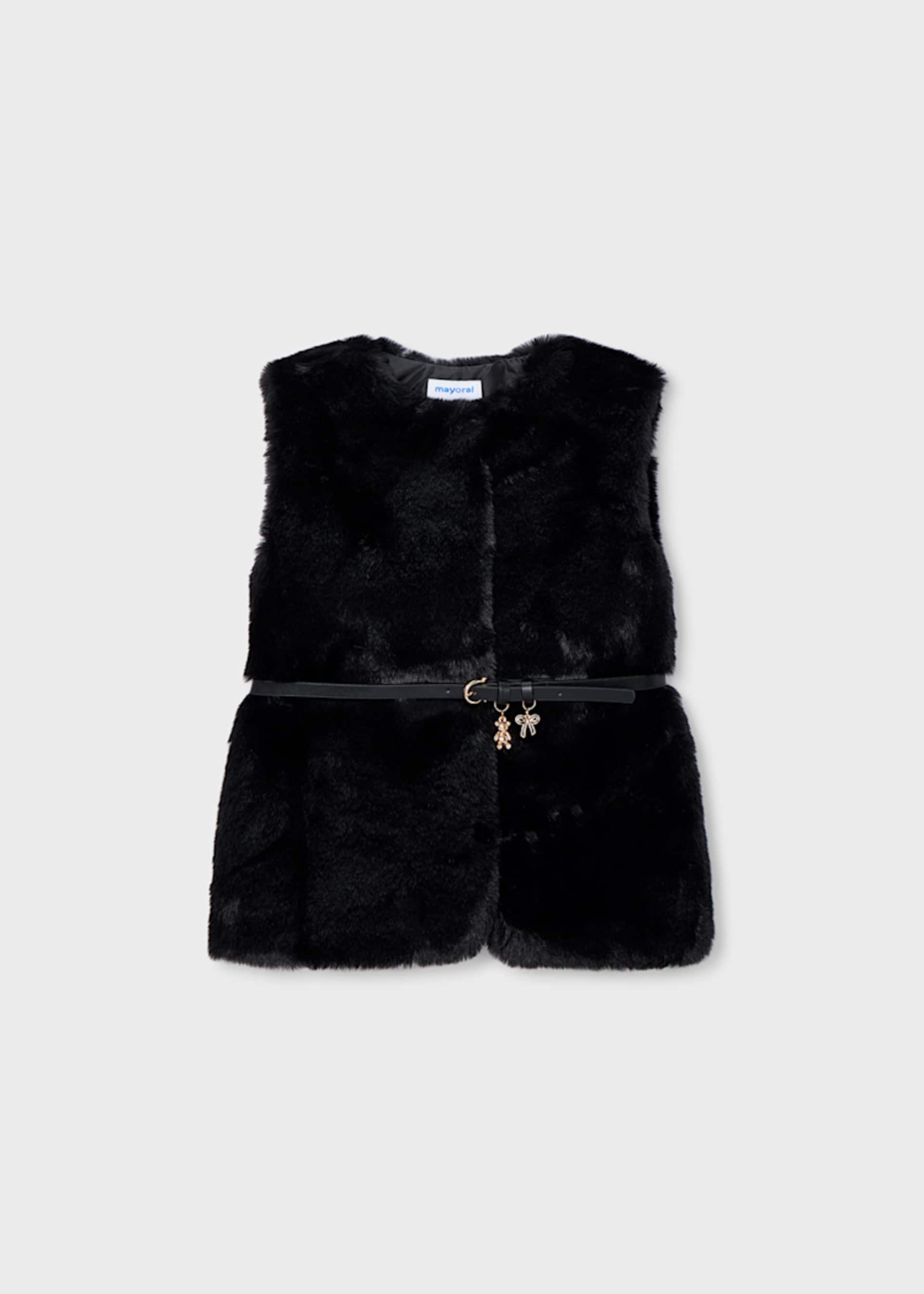 Gilet pellicciotto con cintura bambina