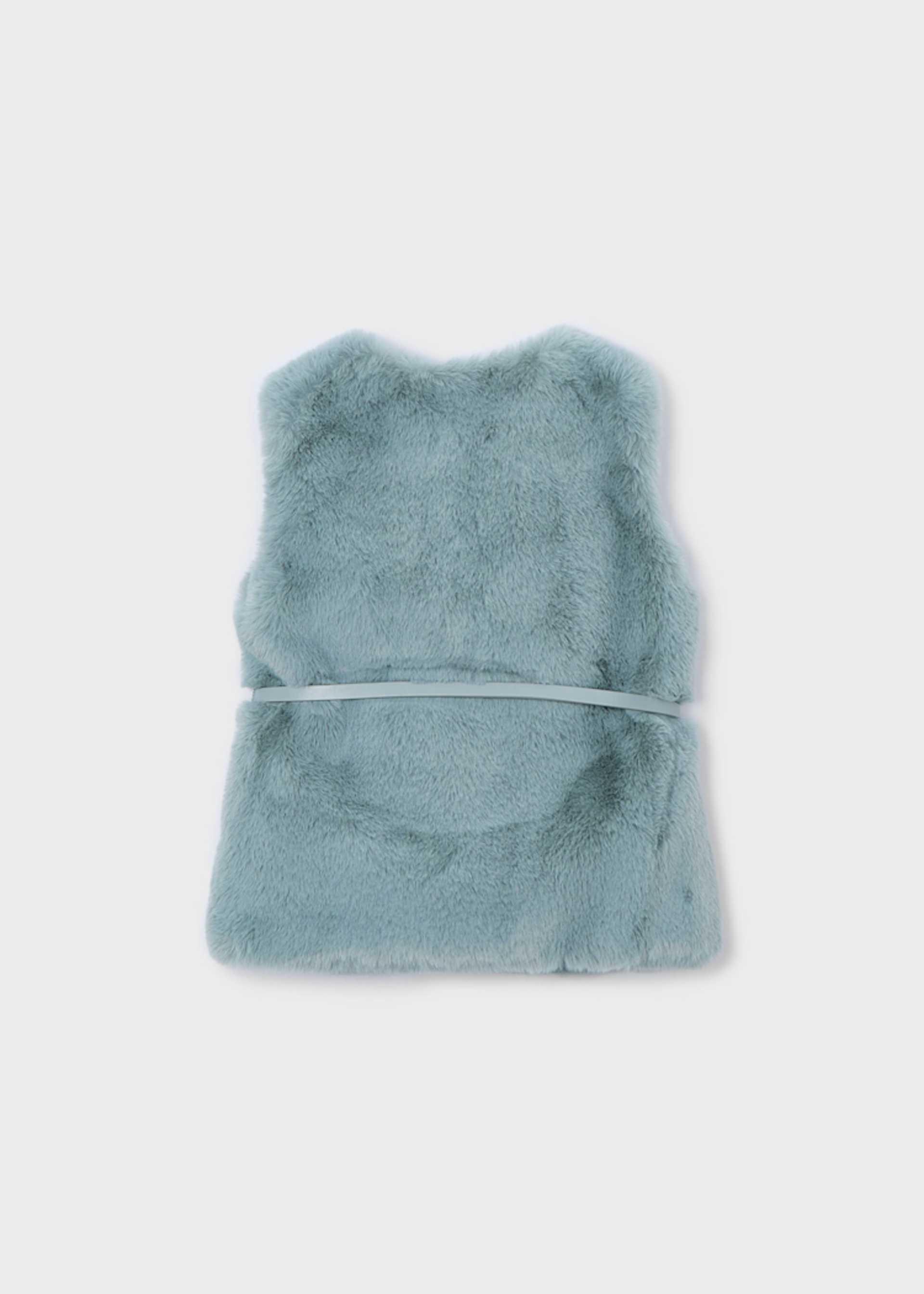 Girl Belted Faux Fur Vest
