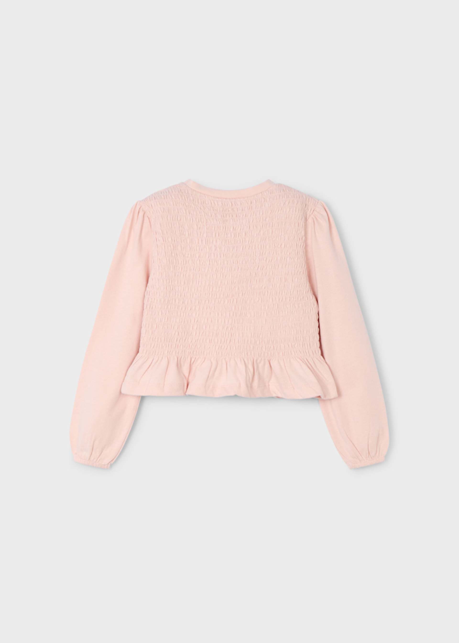 Girls smocked stitching shirt