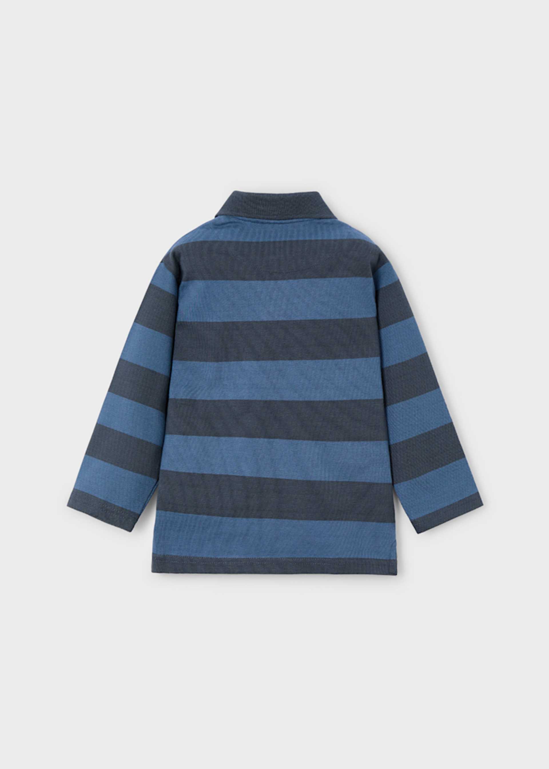 Boys long sleeved striped polo shirt