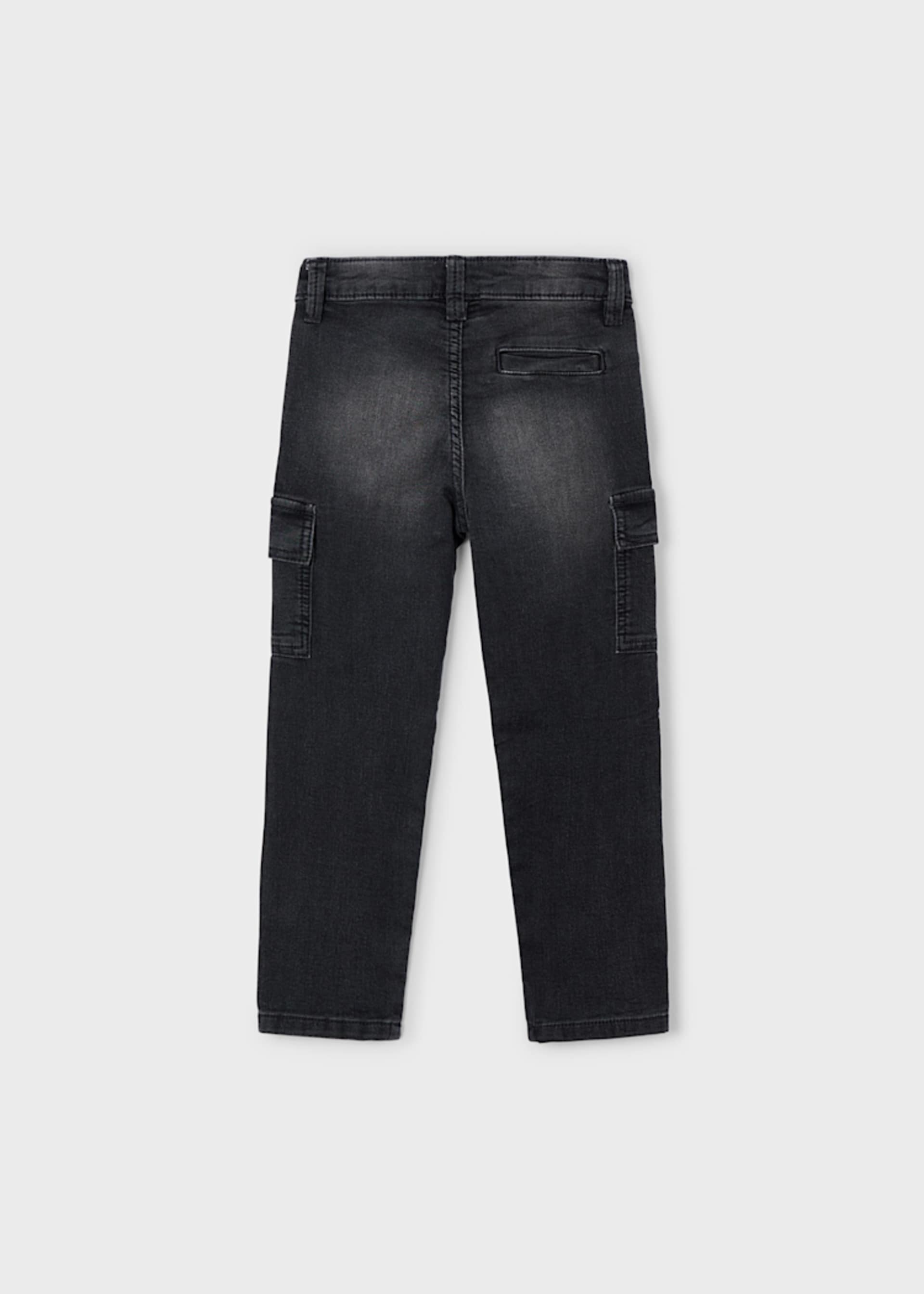 Pantalon en denim cargo garçon