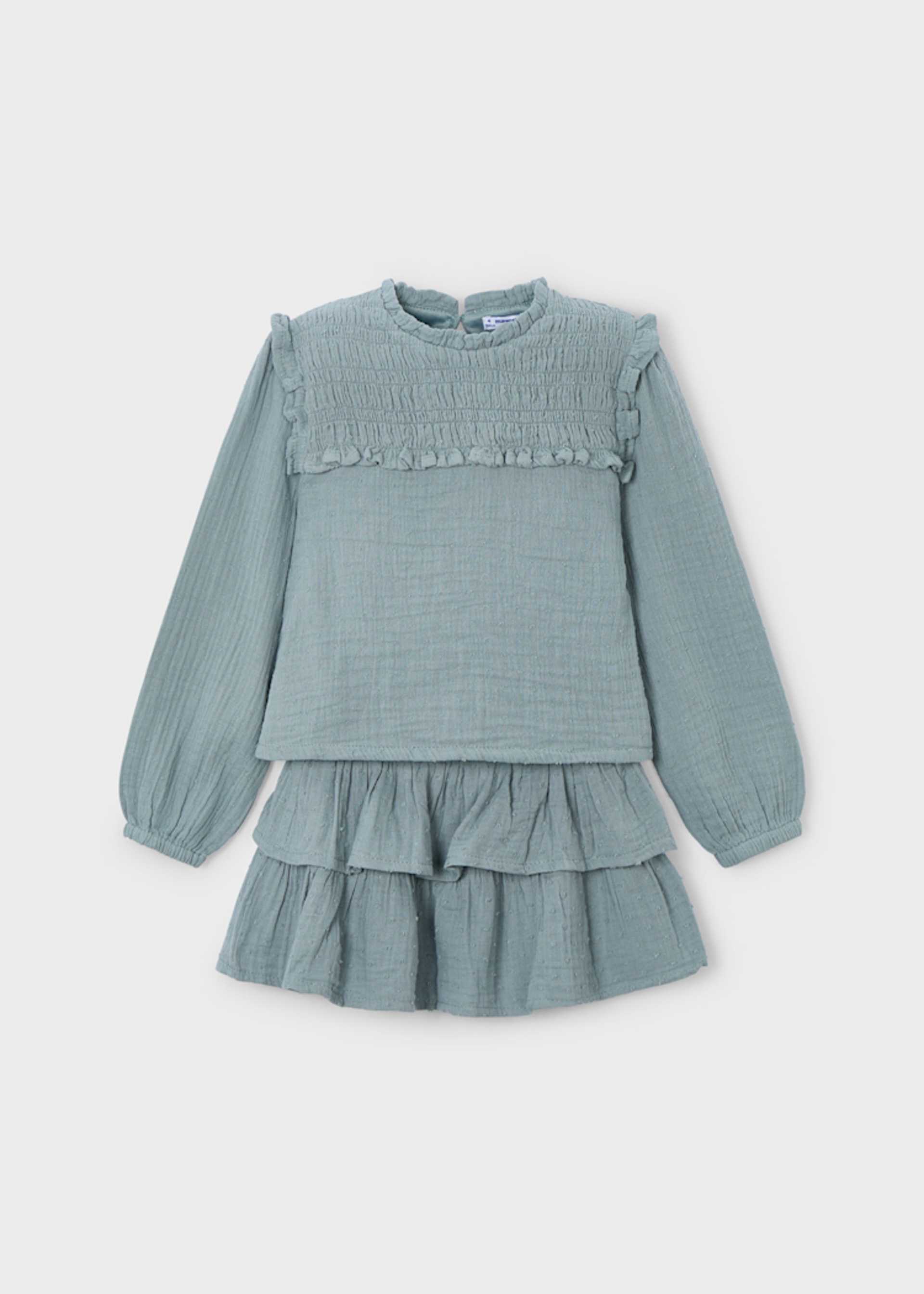 Completo gonna volant e blusa bambina