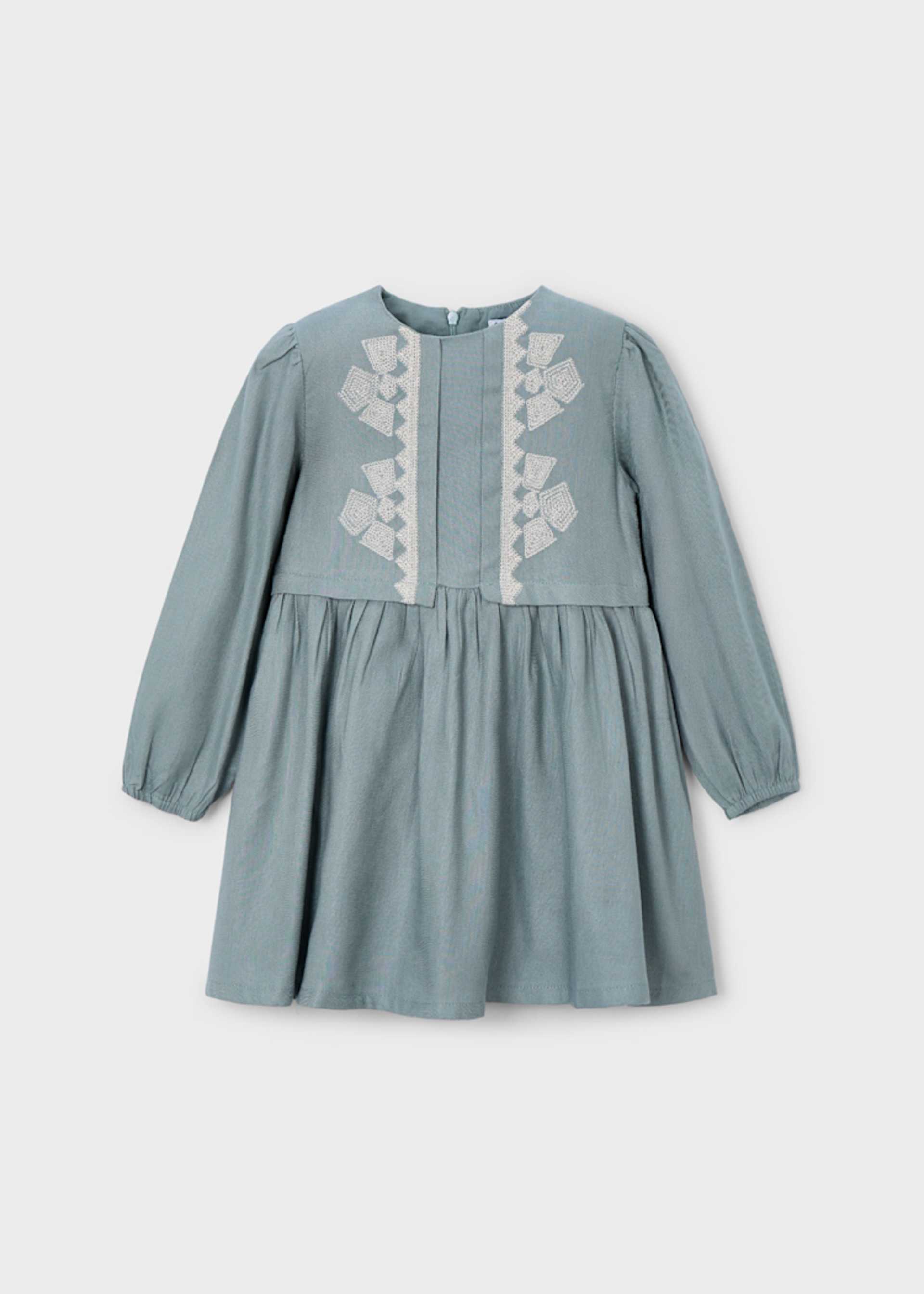 Vestido detalles bordados niña
