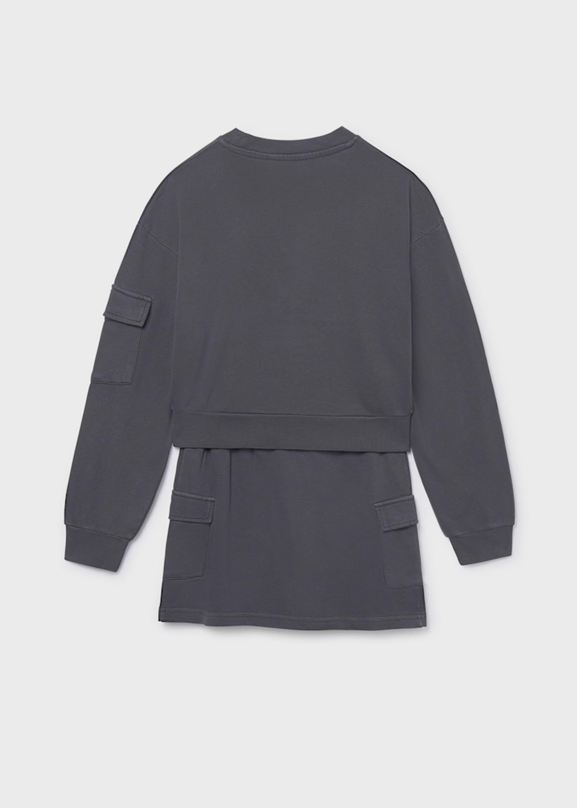 Girl Cargo Skirt and Sweatshirt Set