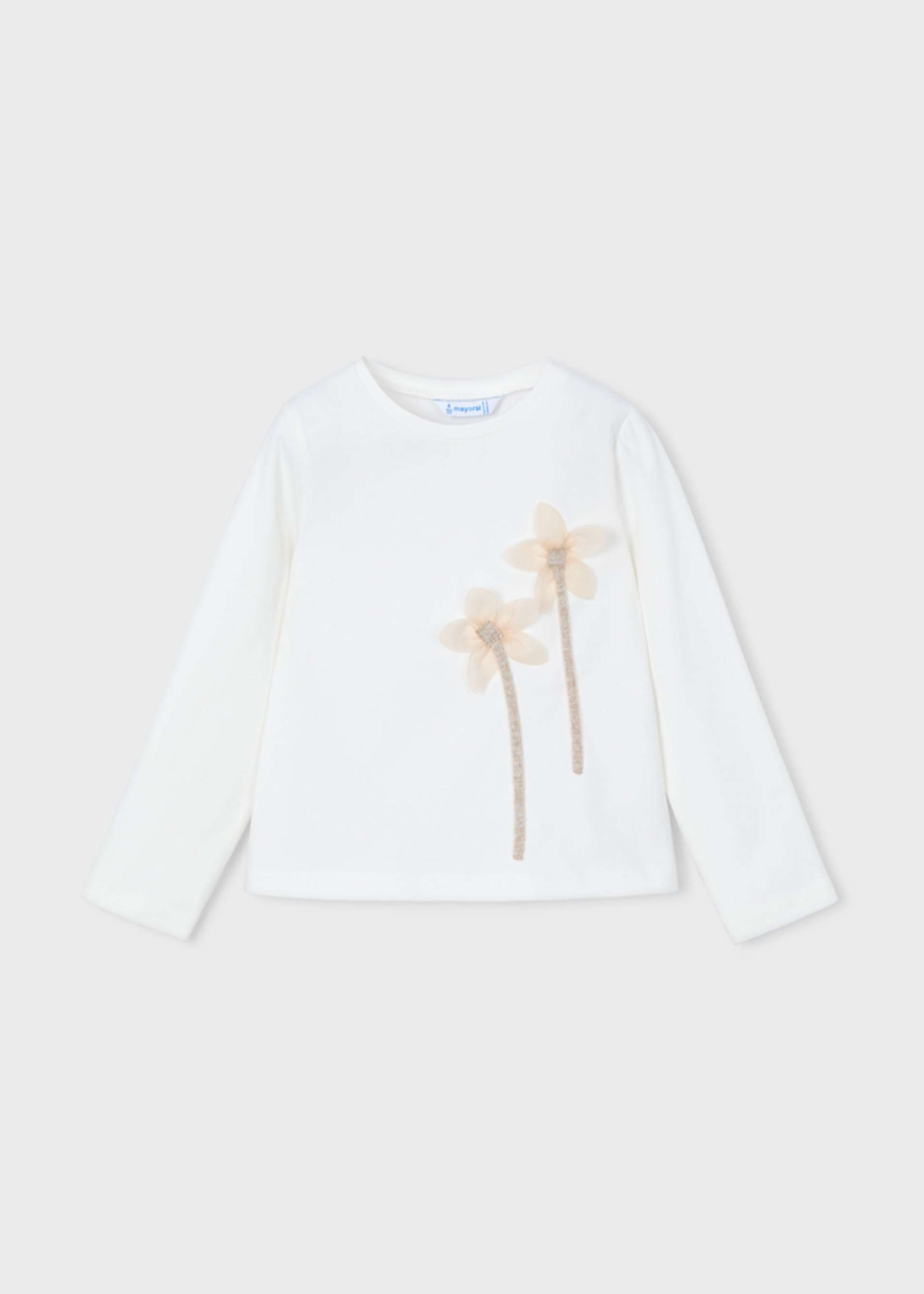 Tricou cu aplicatii florale fetita Tricou cu aplicatii florale fetita