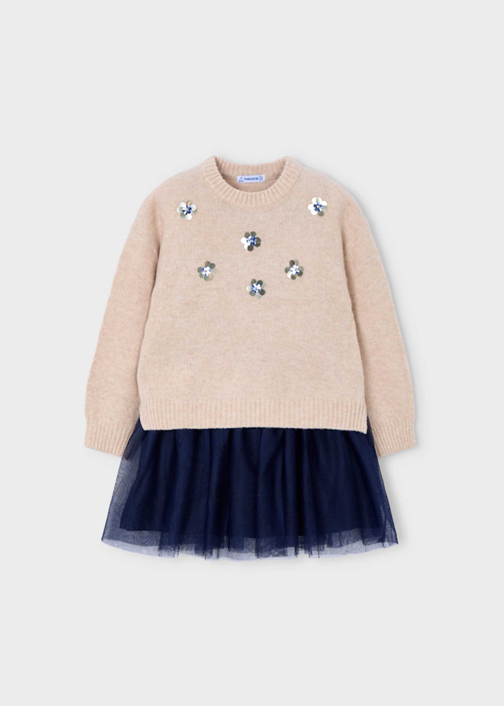 Strickkleid kombiniert Mädchen