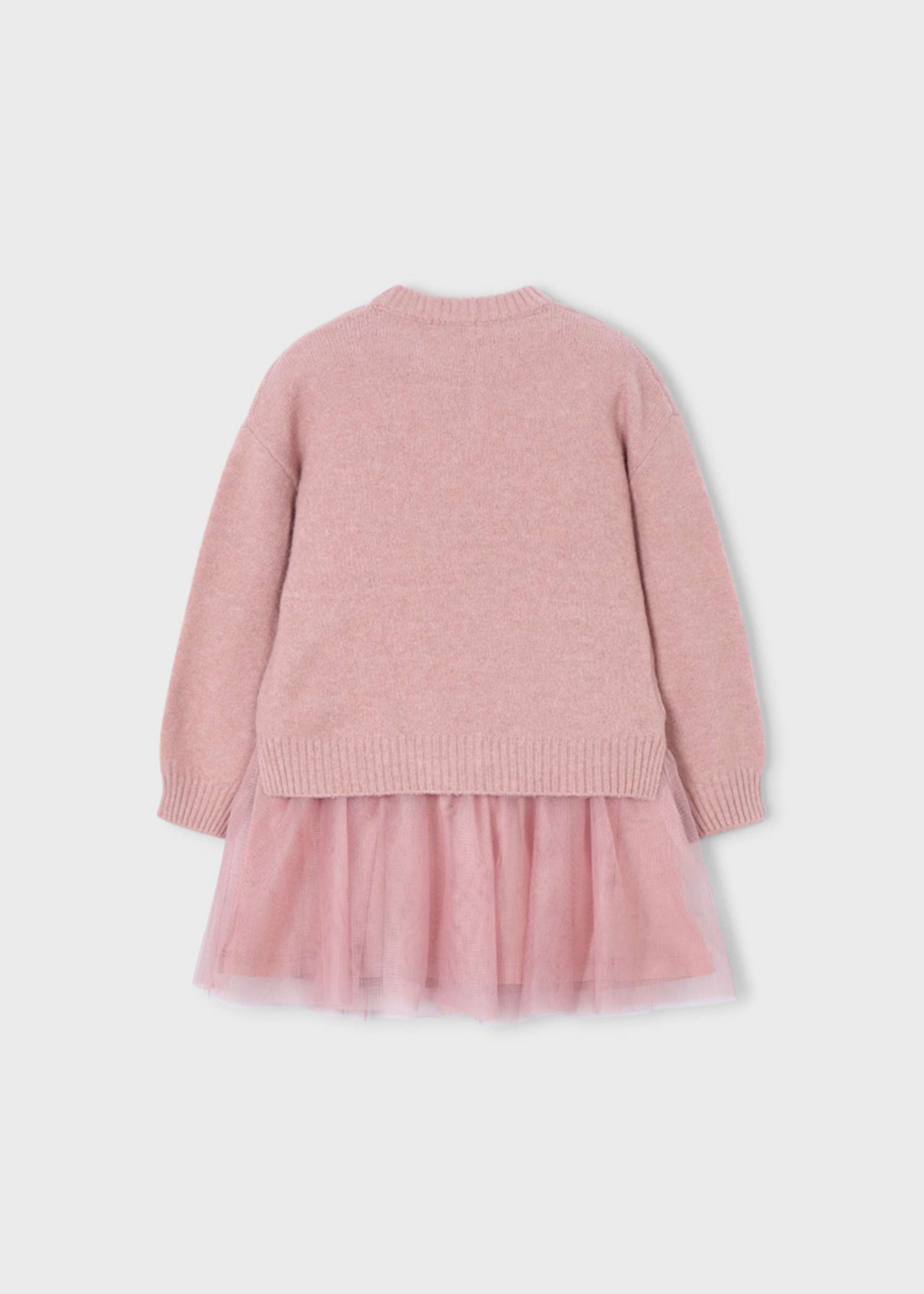 Vestido tricô combinado menina