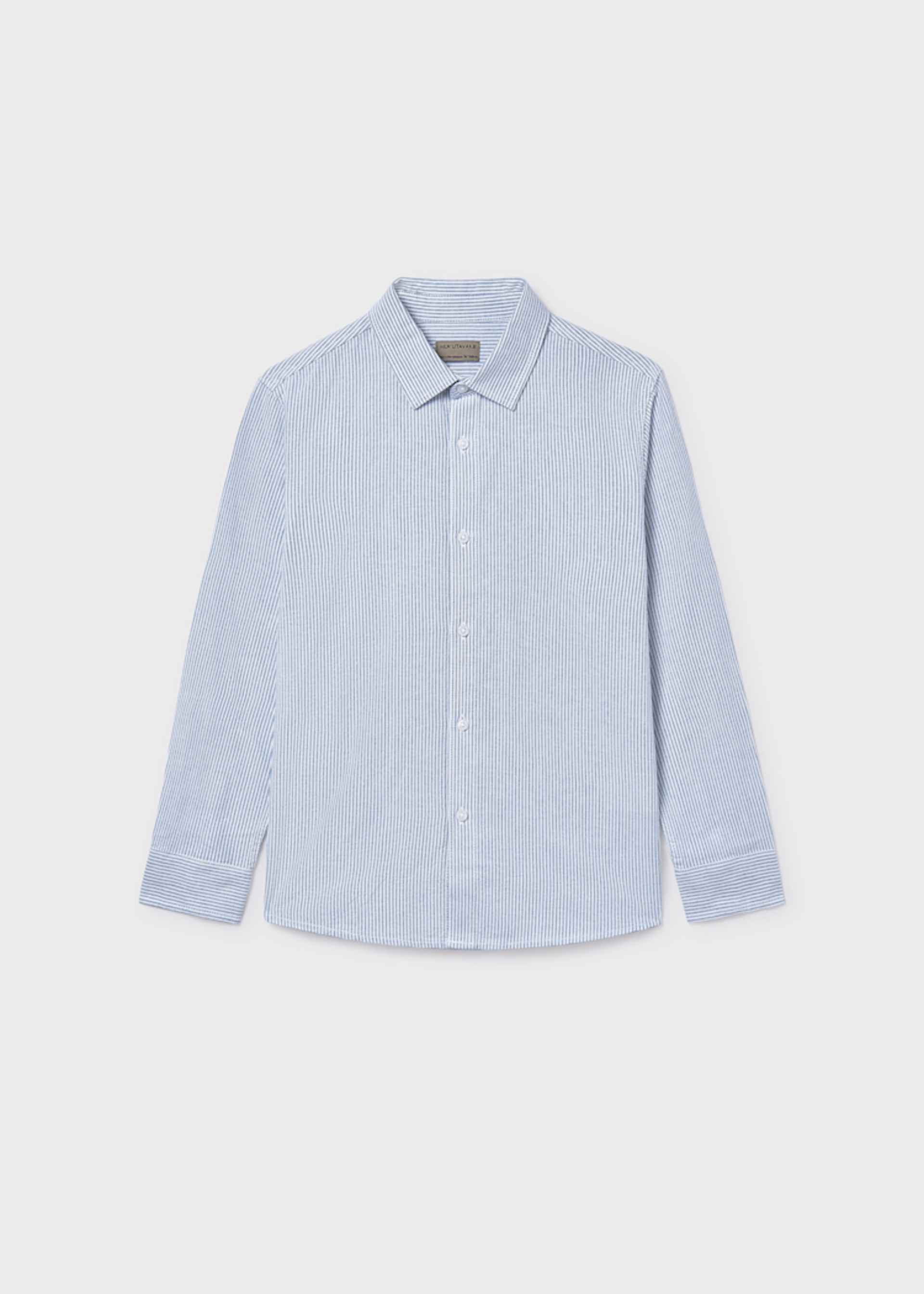 Camisa oxford mini riscas rapaz