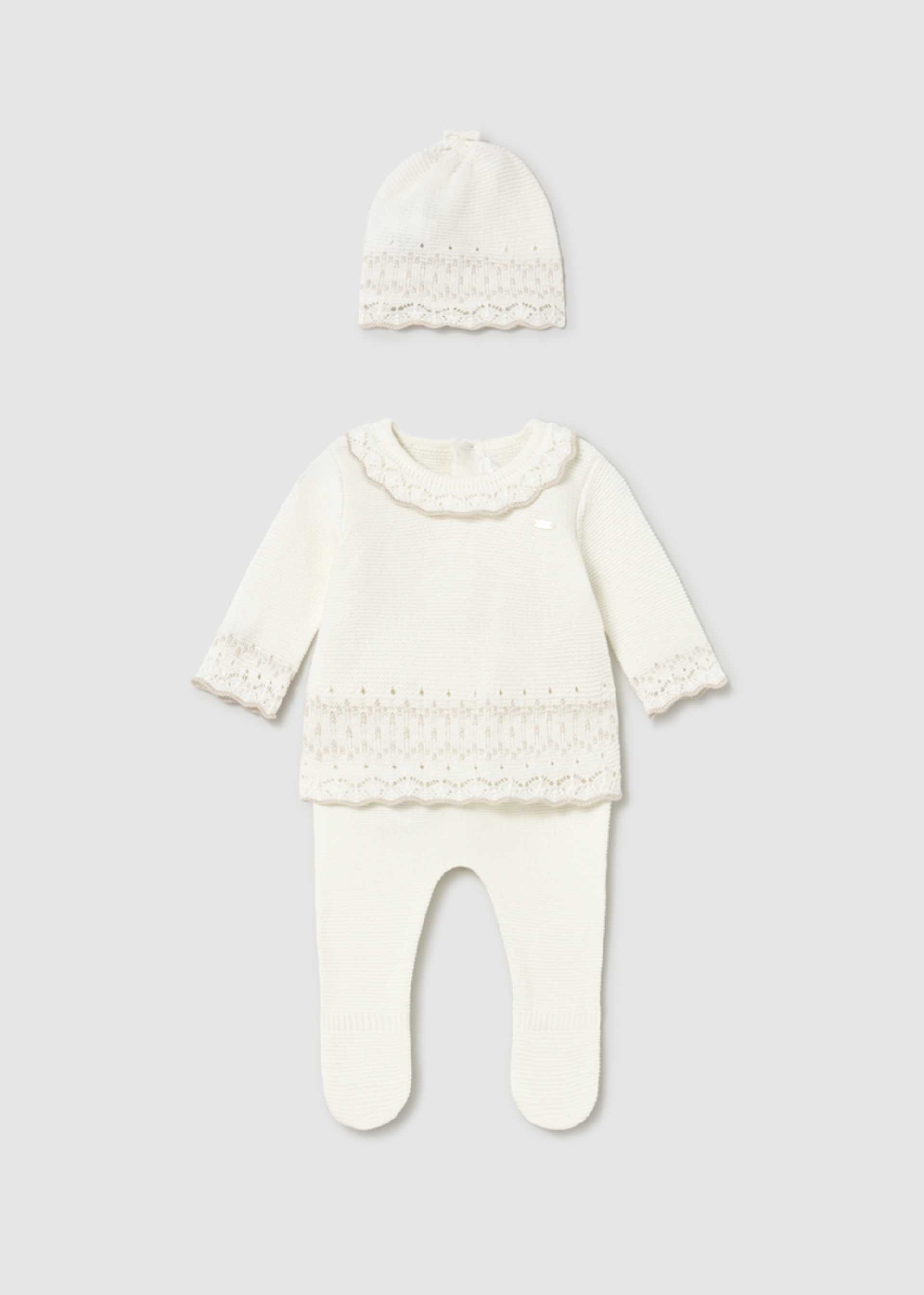 Completo 3 pezzi tricot neonata