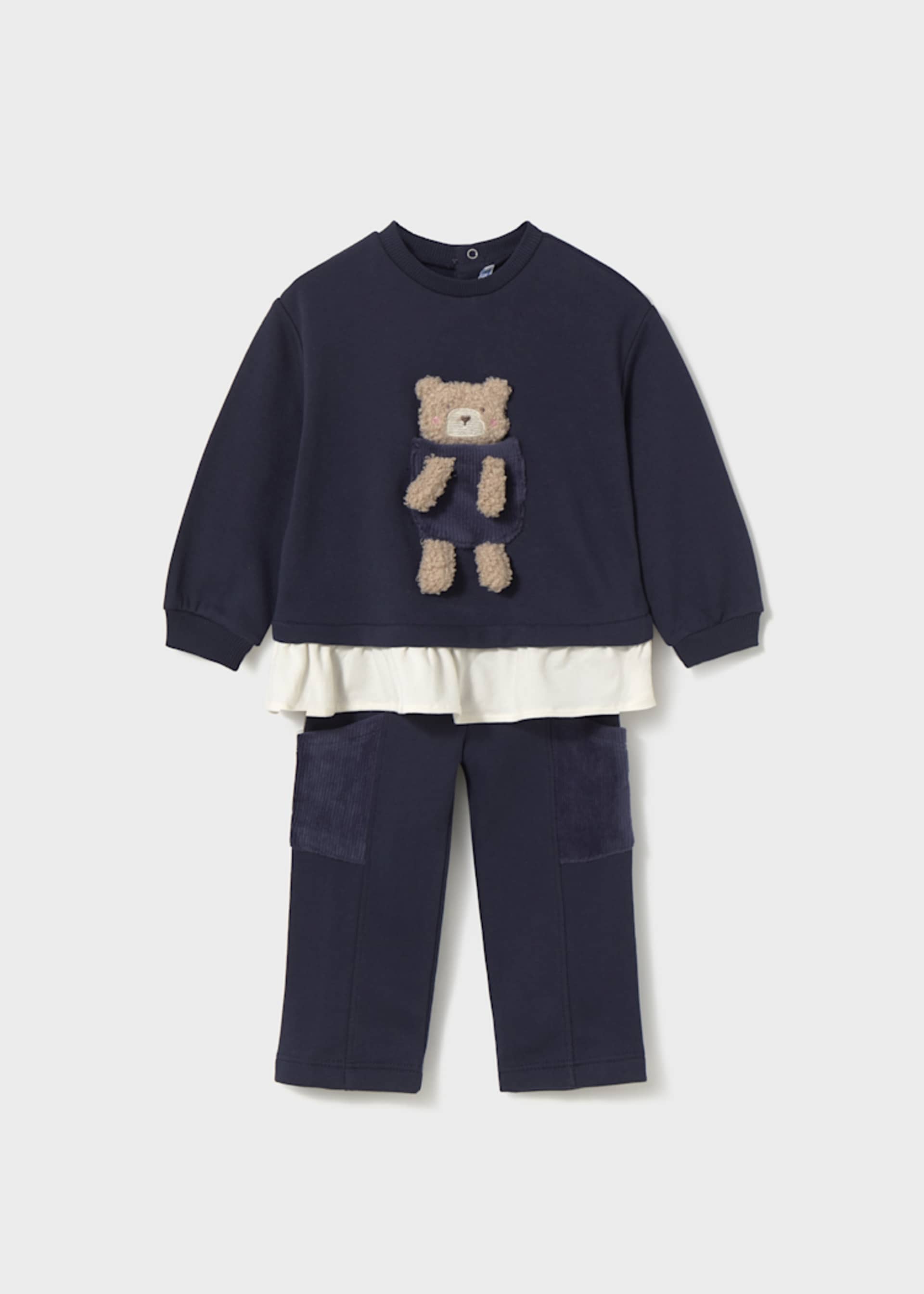 Baby bear motif tracksuit set
