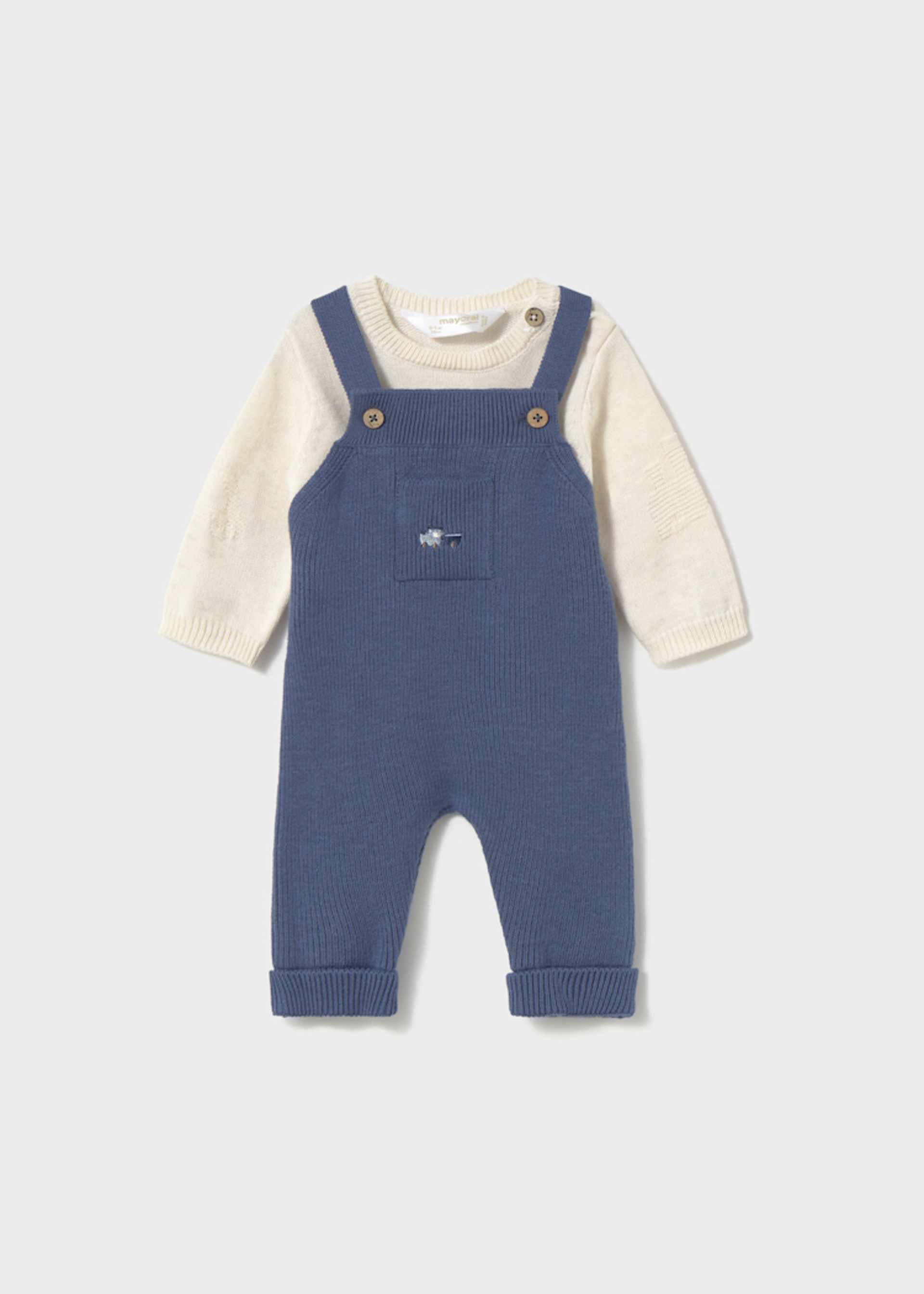 Newborn 2 piece dungarees set