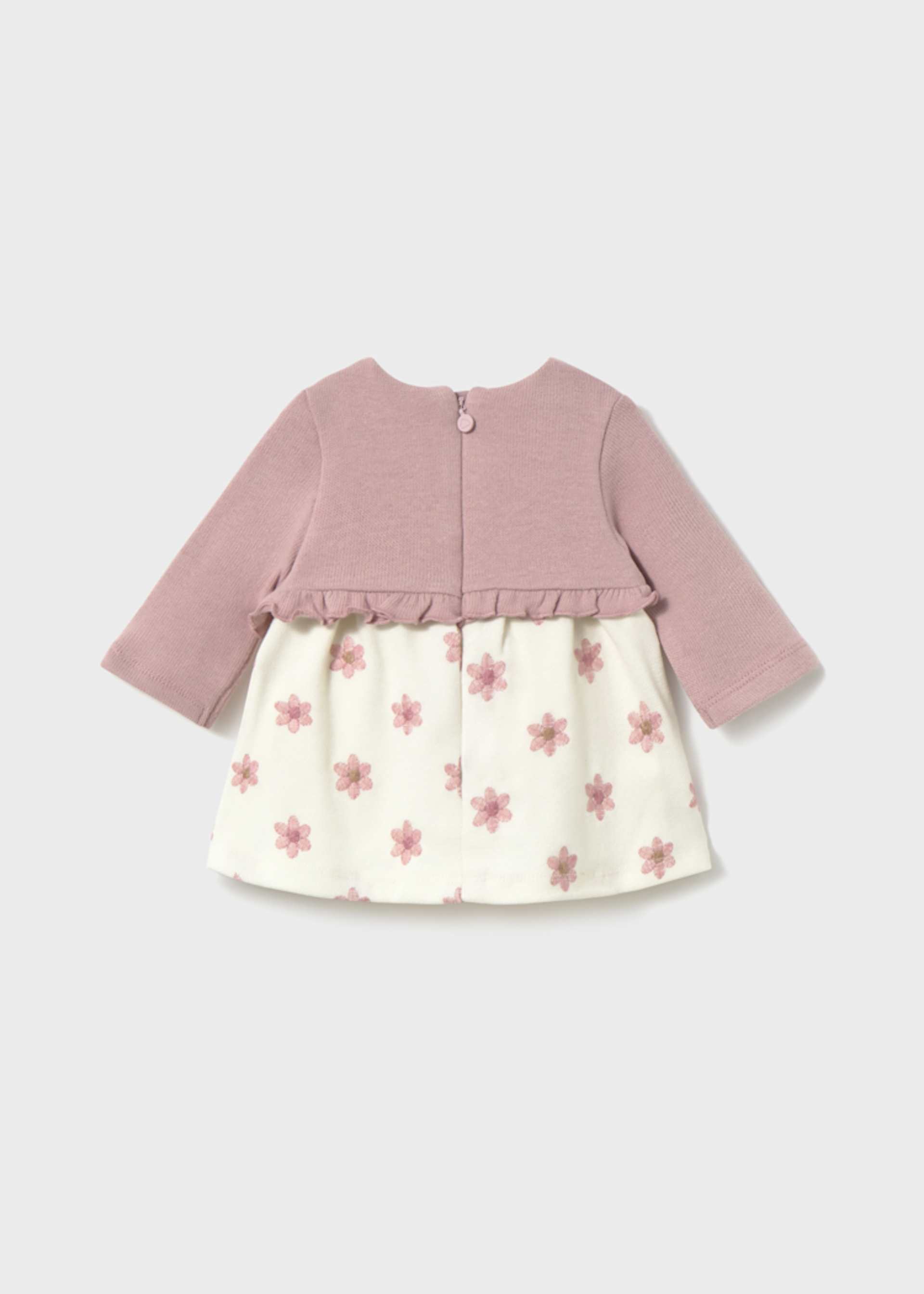 Newborn Girl Dress with Faux Cardigan