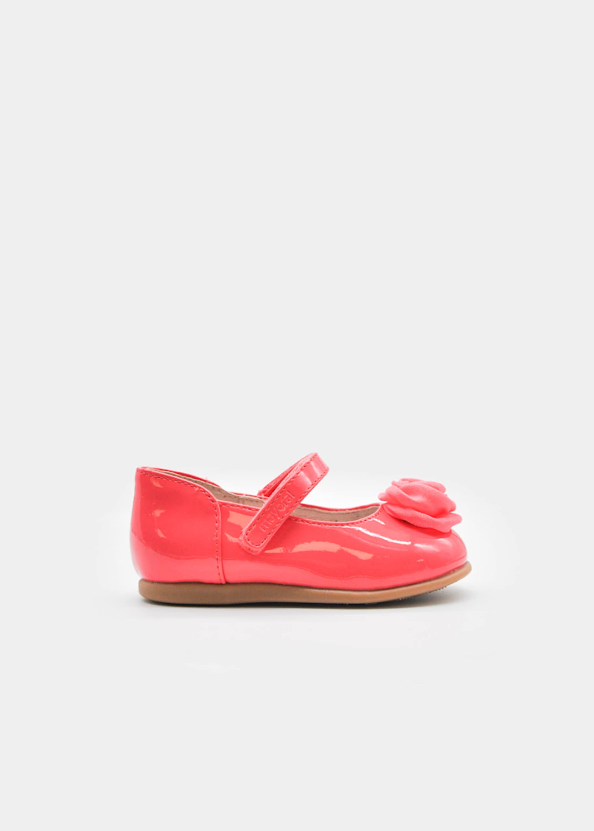 Baby flower patent leather ballerina