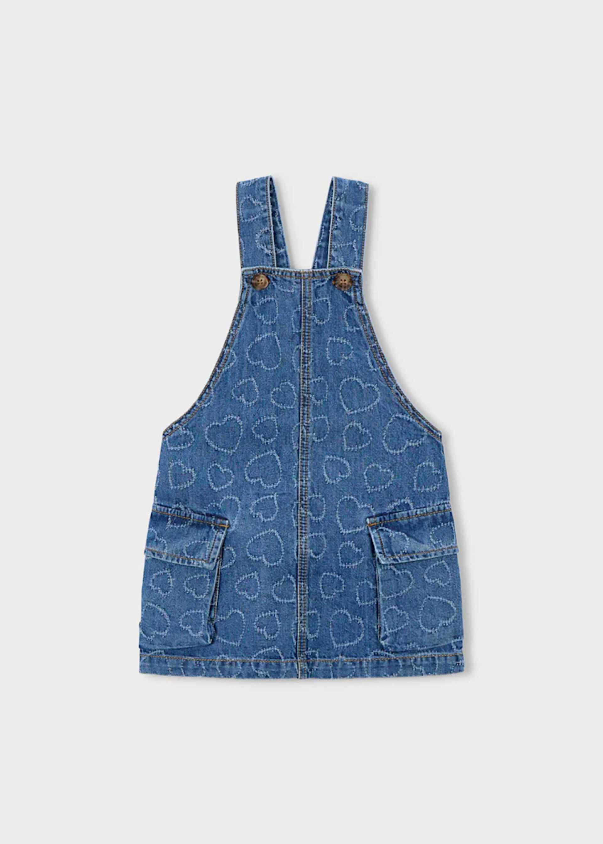 Flowing denim dungarees for girls