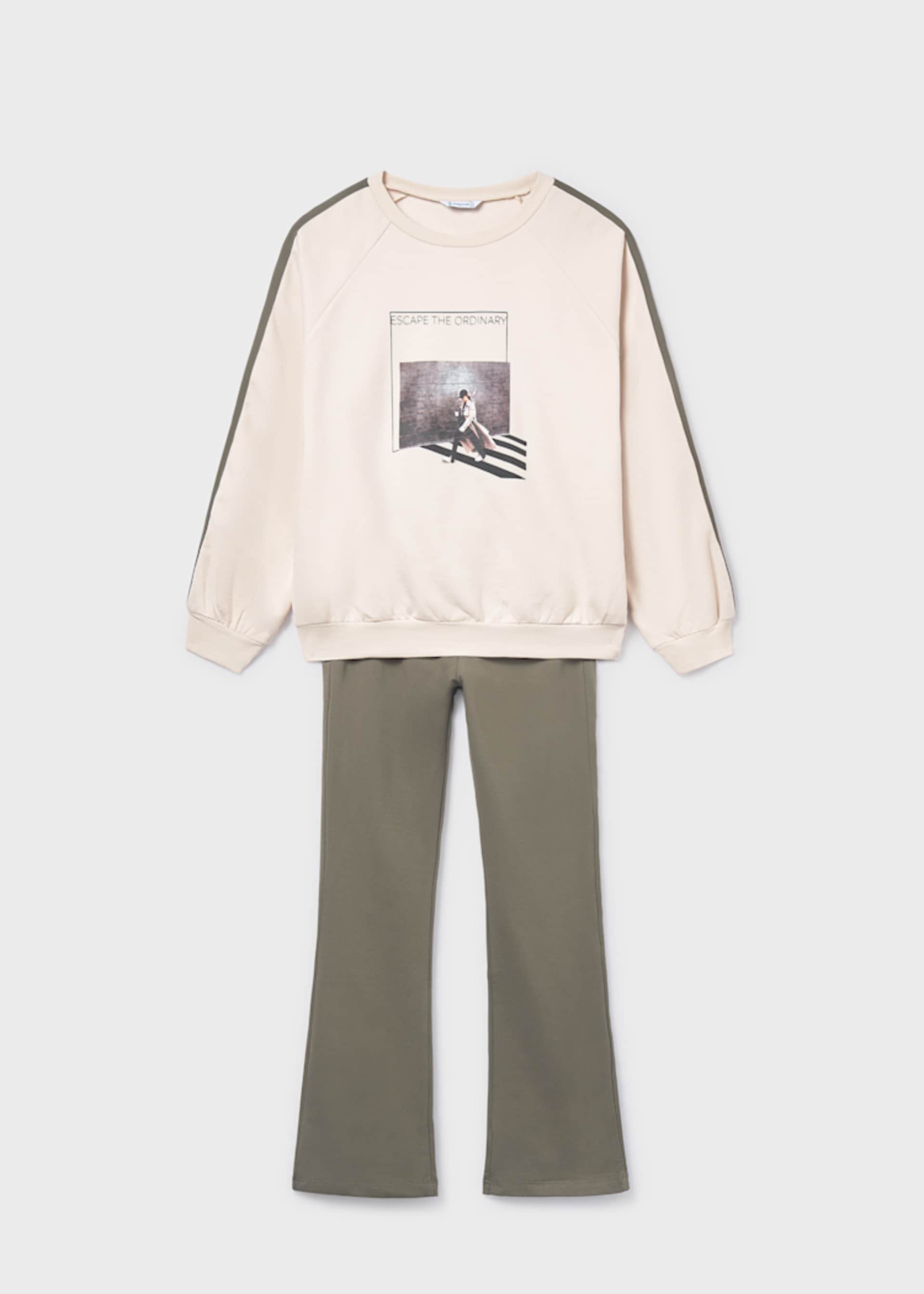 Set Leggings mit Schlag und Sweatshirt Teenager Mädchen