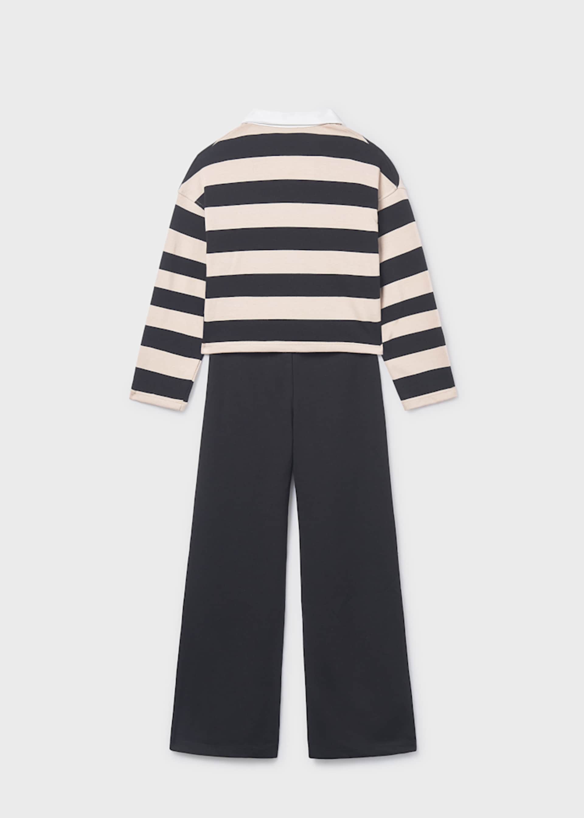 Girls trouser and striped polo set