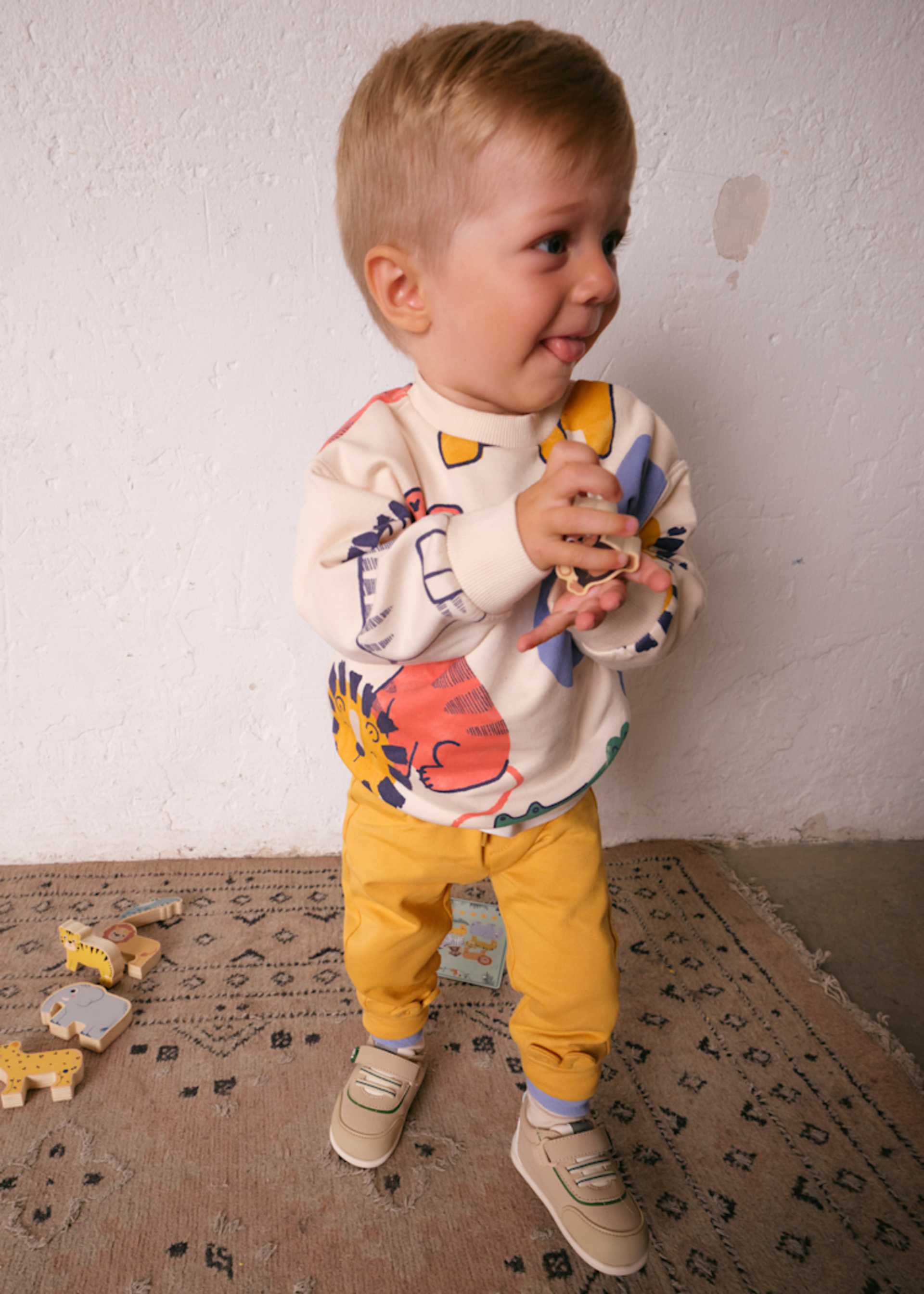 Pantalon en molleton appliques bébé