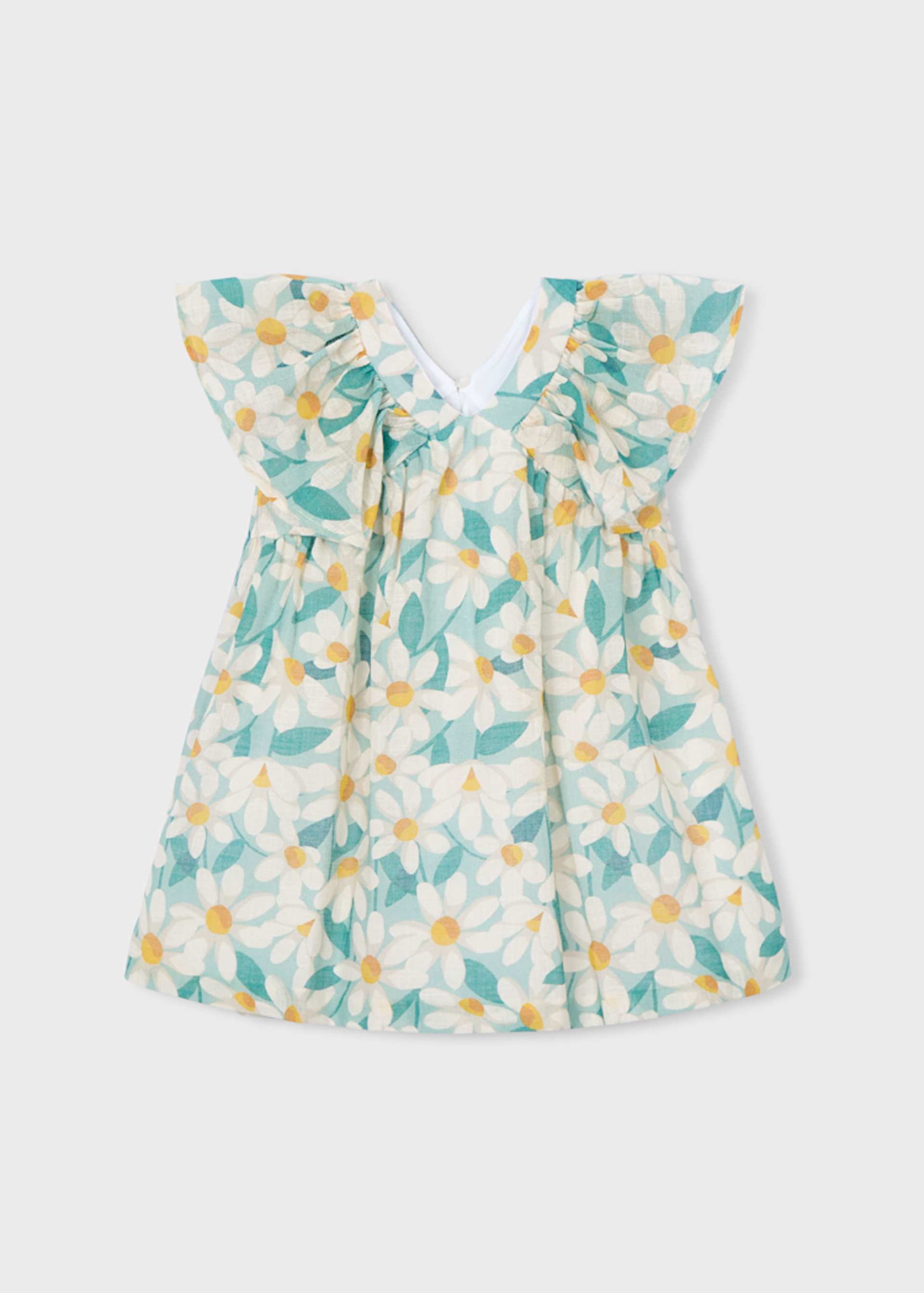 Офицална рокля щампа цветя за момиче
