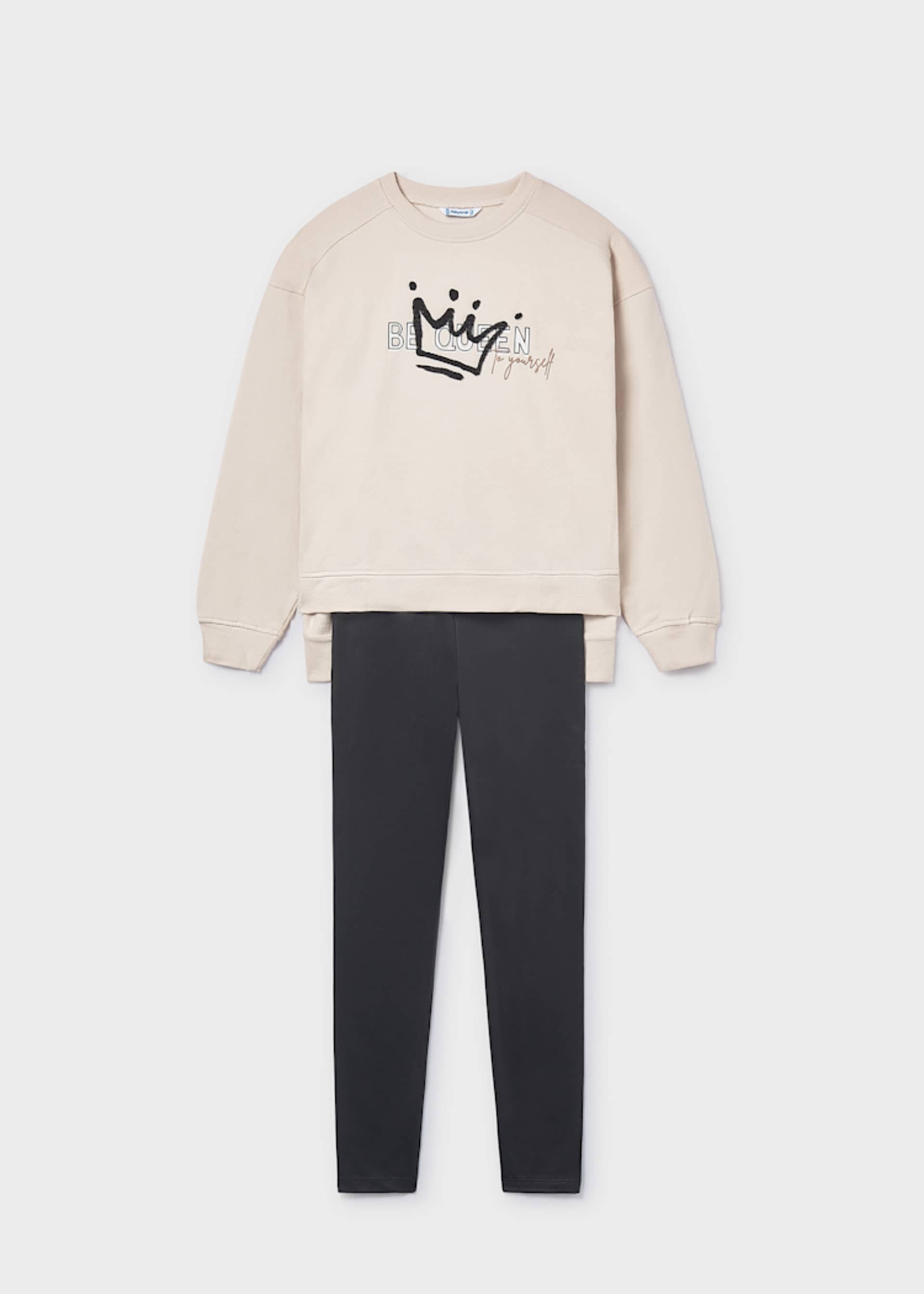 Set Leggings und Sweatshirt Reliefdetail Teenager Mädchen