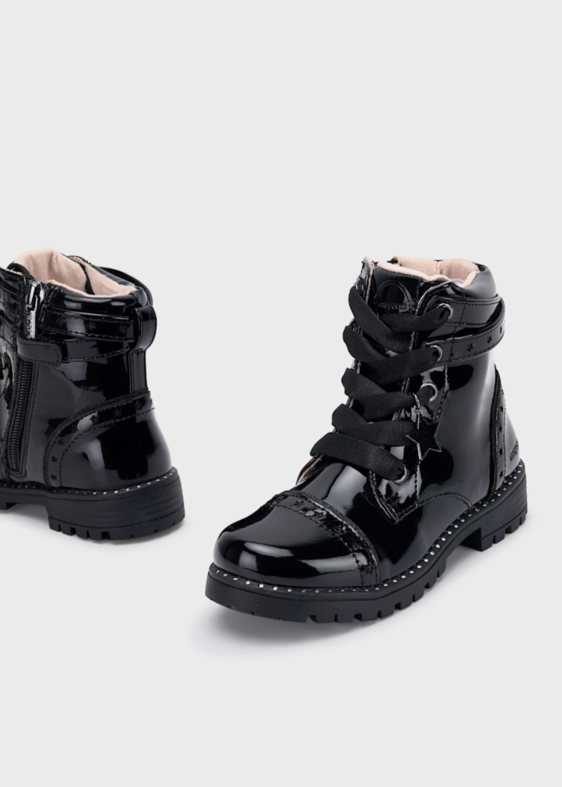 Girls patent leather biker boot Girls patent leather biker boot