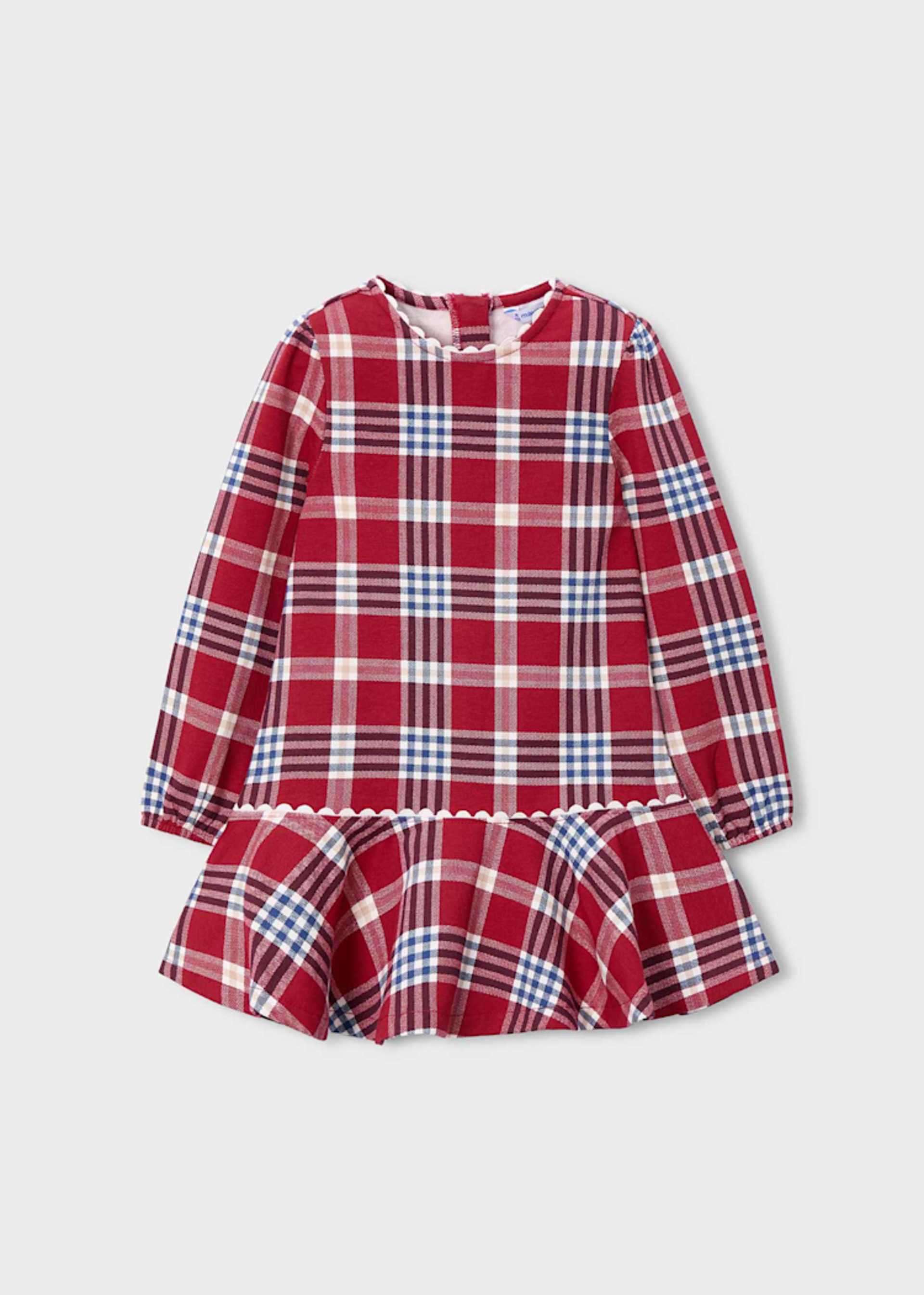 Vestido felpa cuadros niña Vestido felpa cuadros niña