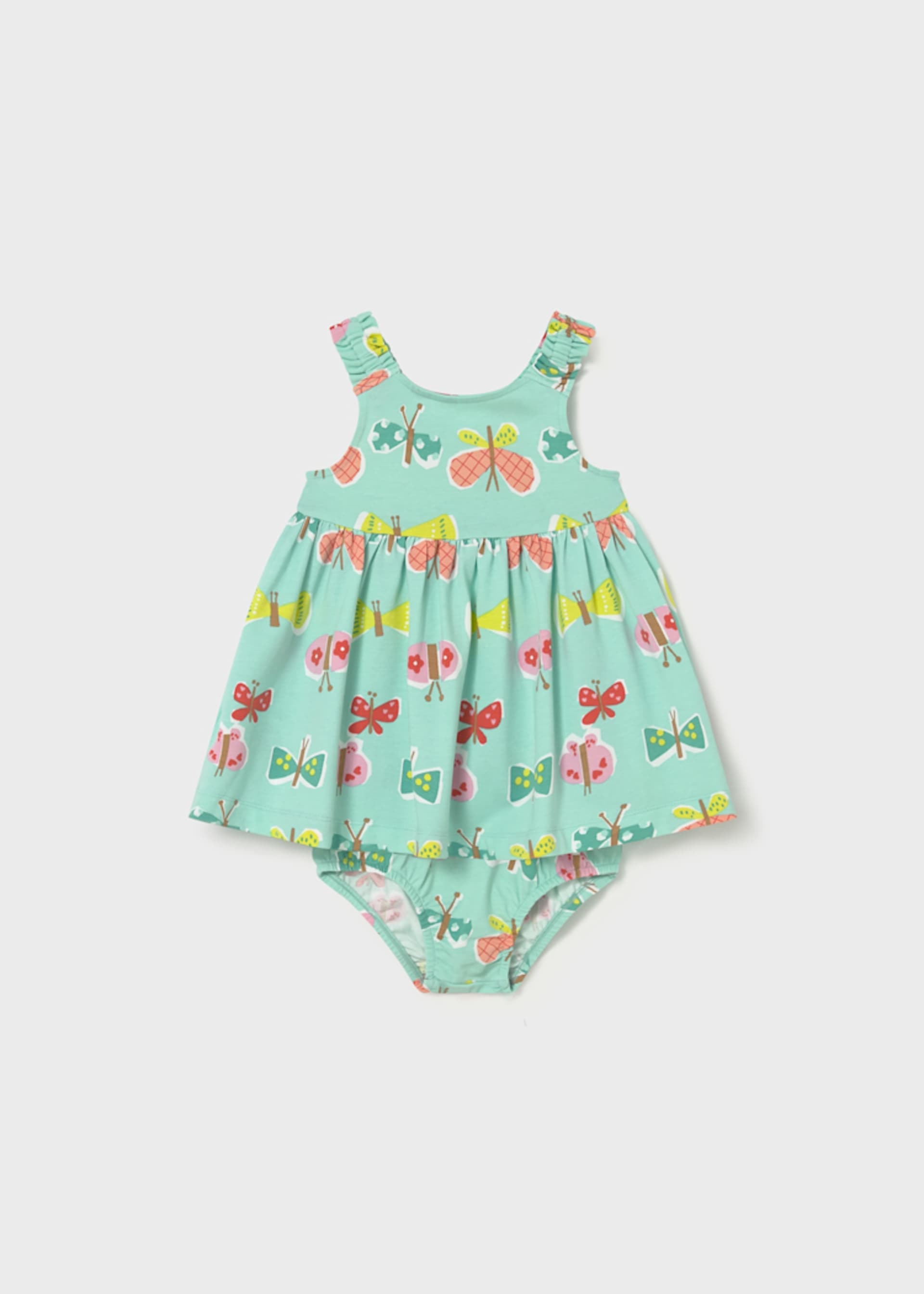 Vestido estampado con cubrepañal bebé