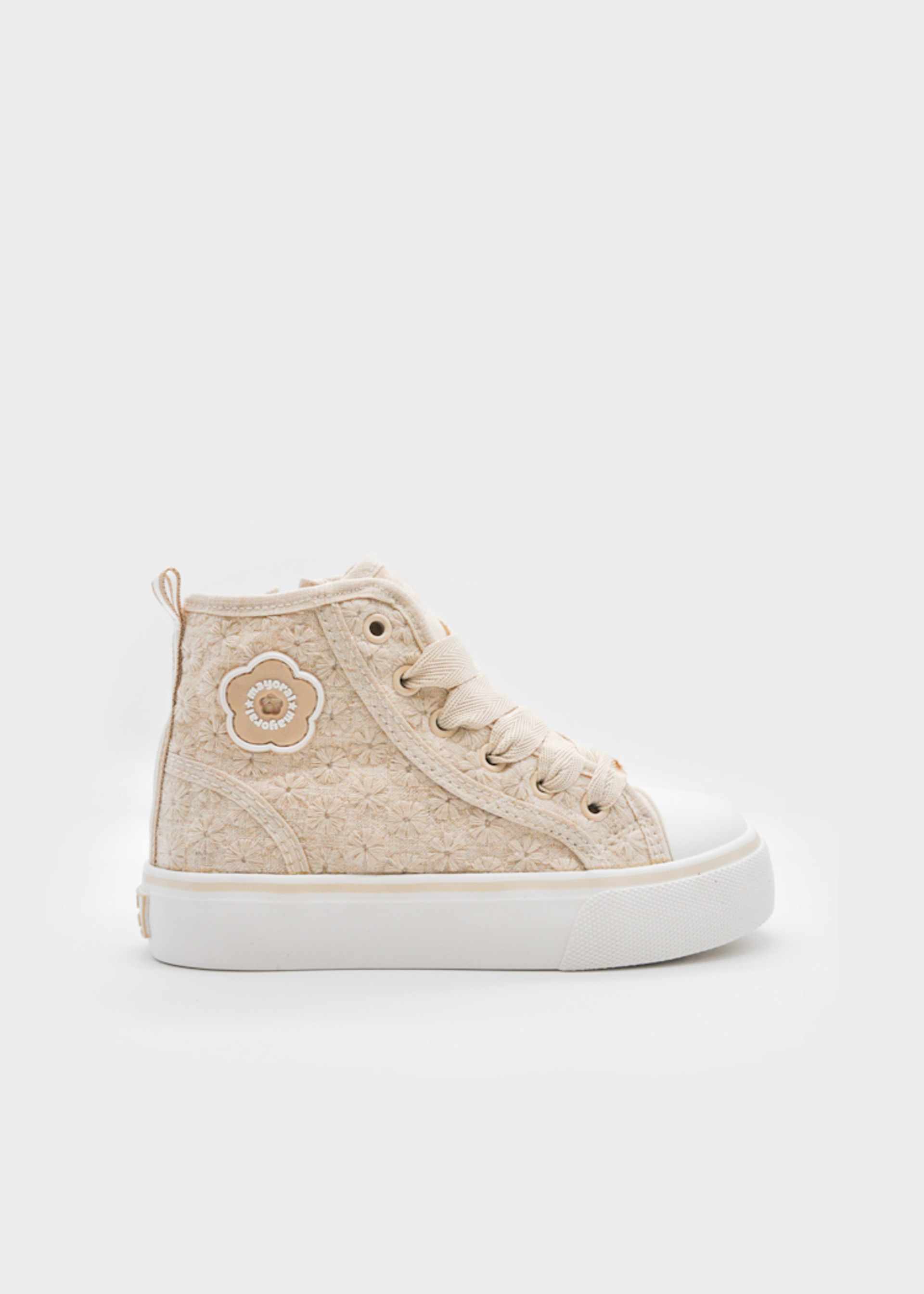 High-top openwork trainers for girls