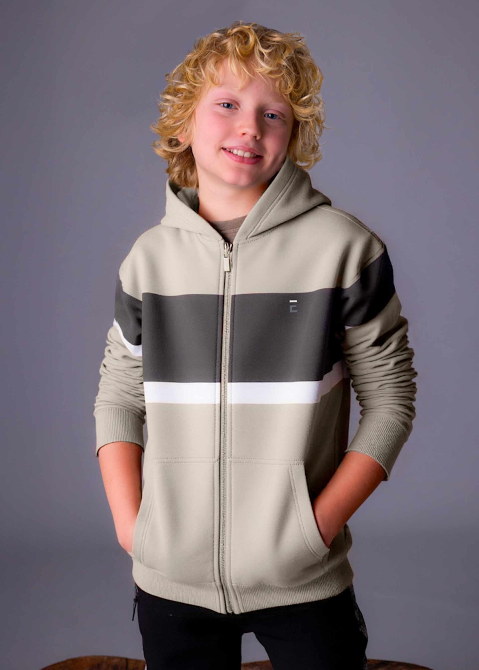 Boys zip-up banded hoody