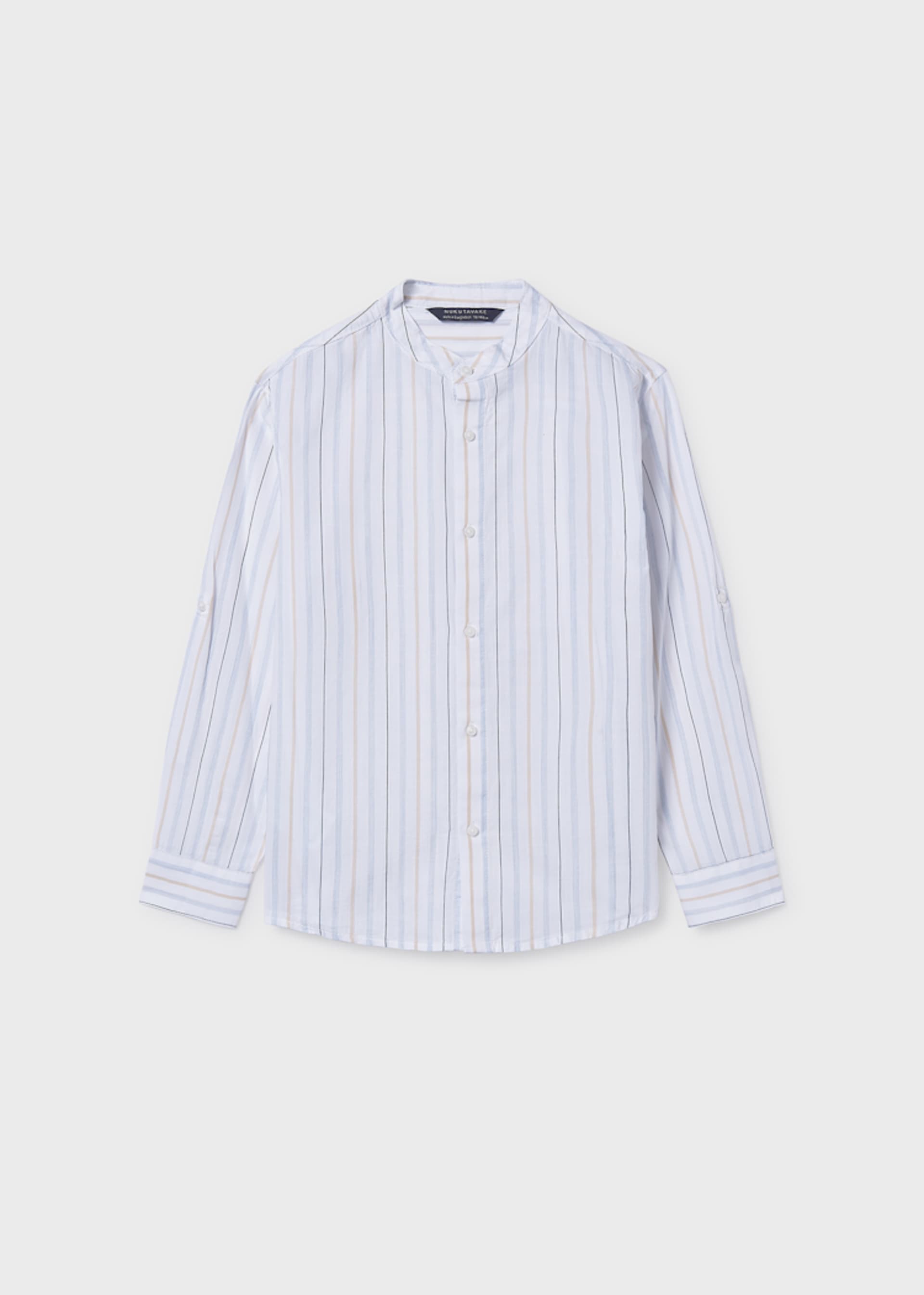 Camisa manga larga cuello mao chico