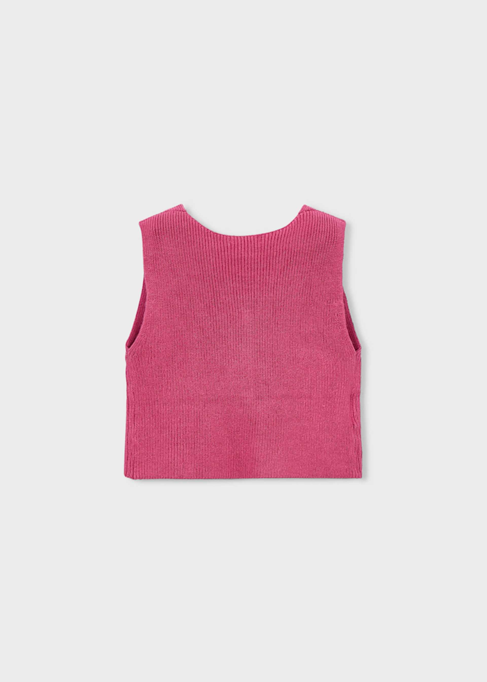 Girl's knitted waistcoat with buttons Girl's knitted waistcoat with buttons