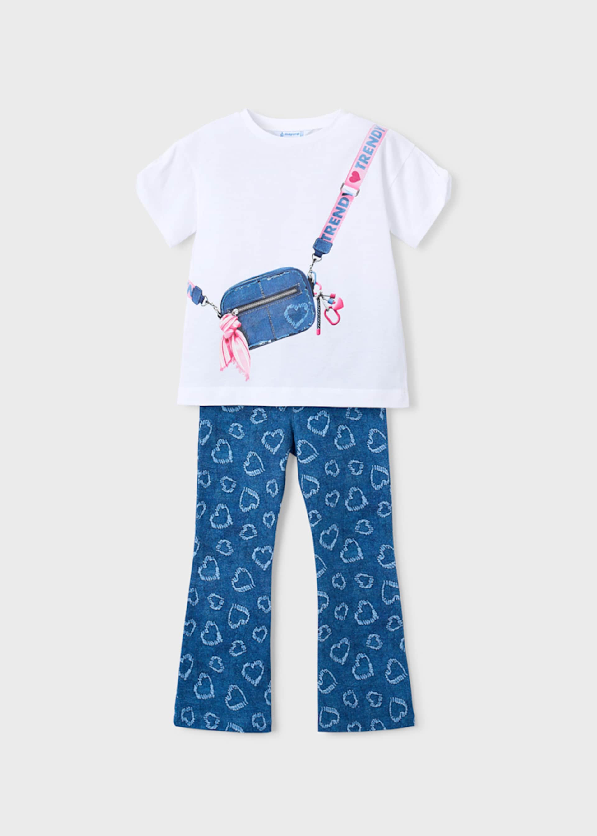 Conjunto leggings estampado e t-shirt menina