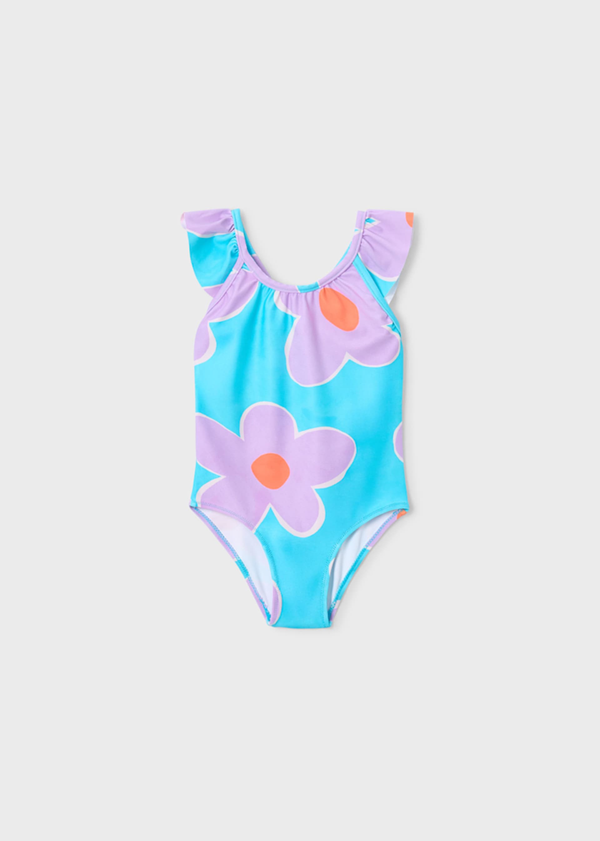 Girl Ruffled Printed Swimsuit