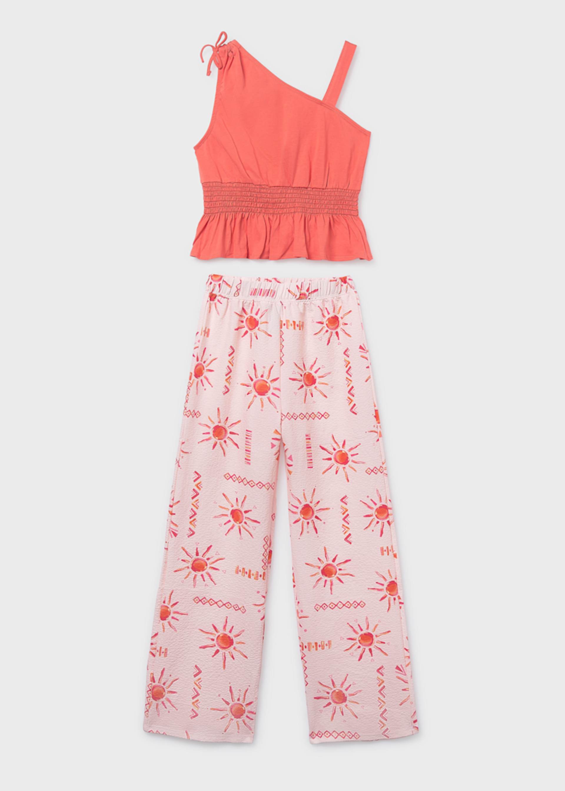 Ensemble pantalon long imprimé et top fille