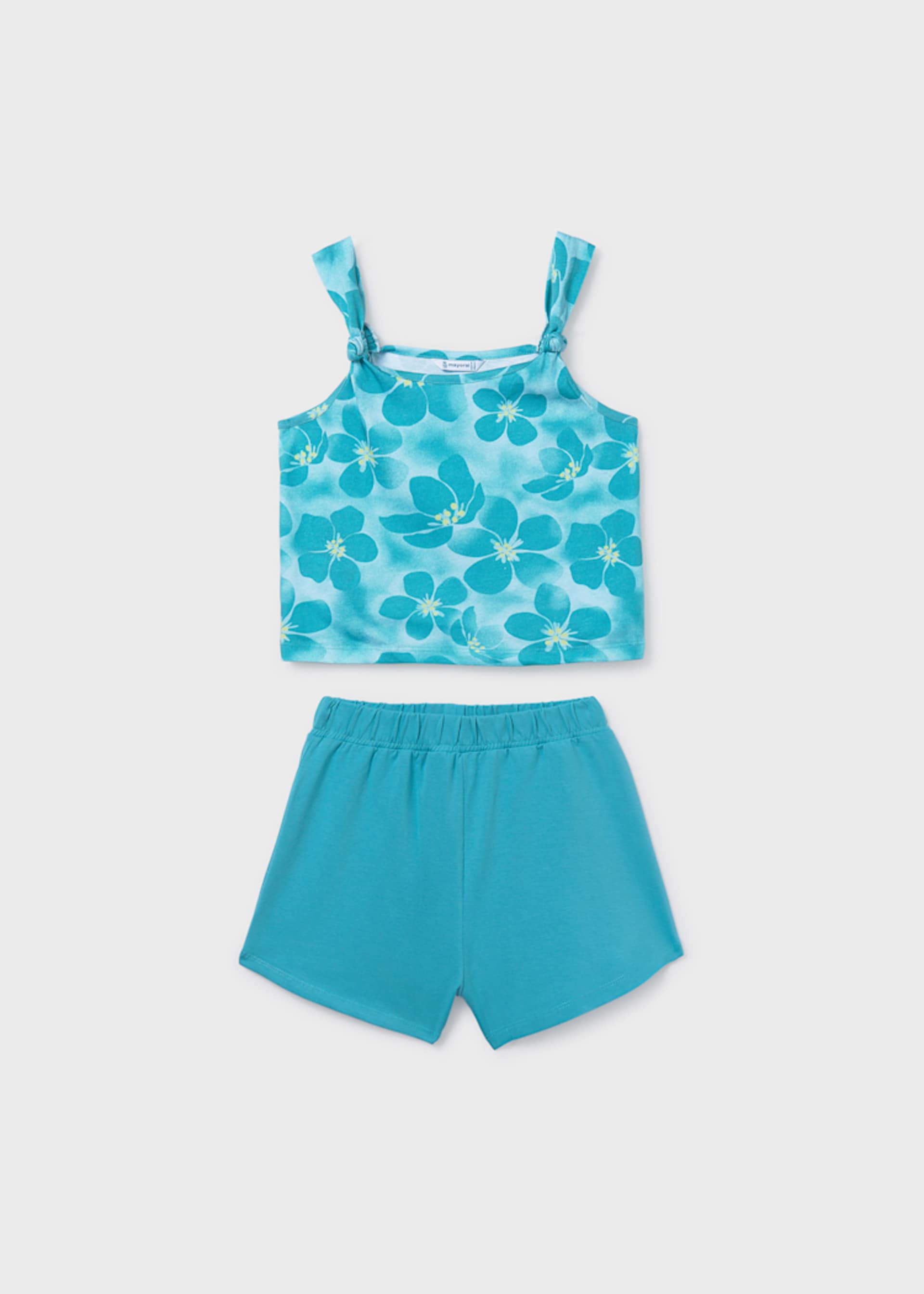 Completo shorts e maglietta stampata ragazza