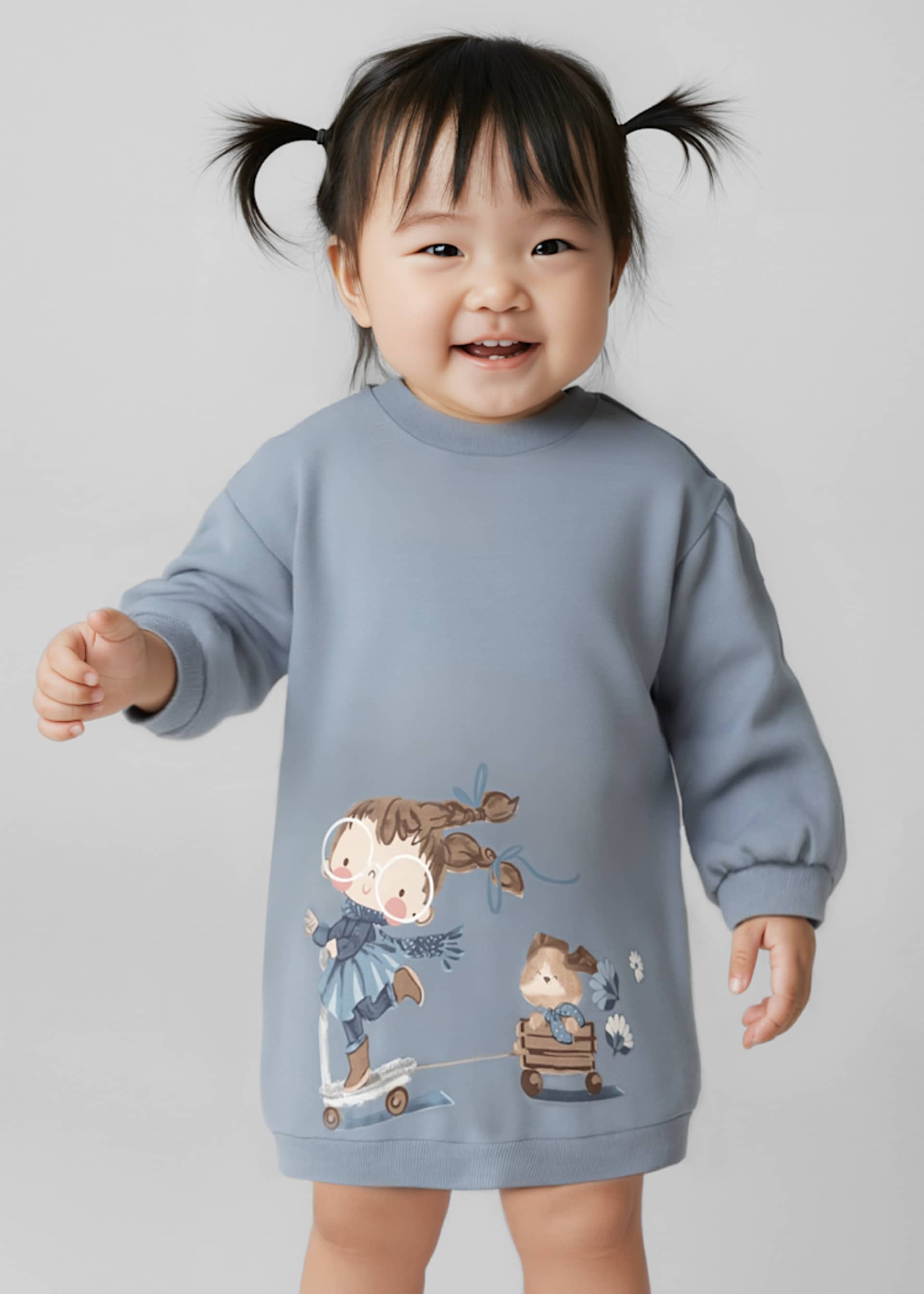 Baby Fleece Dress with Graphics