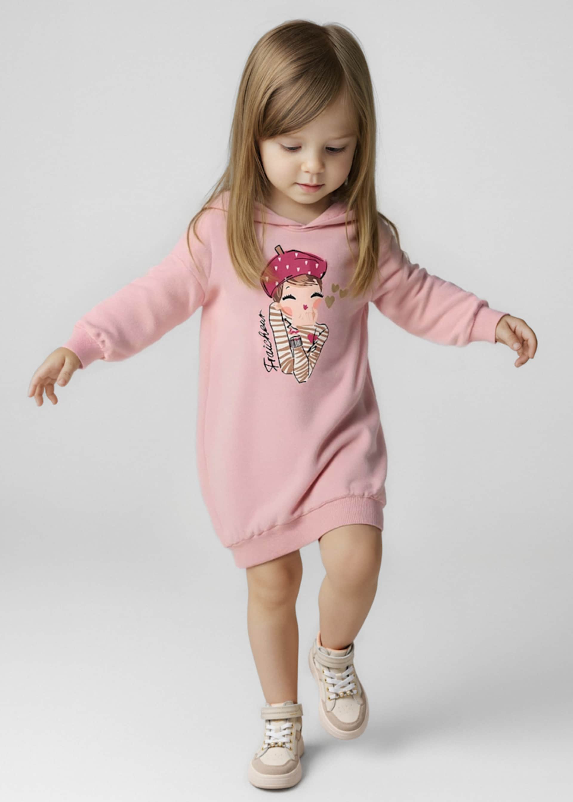 Robe en molleton à capuche fille