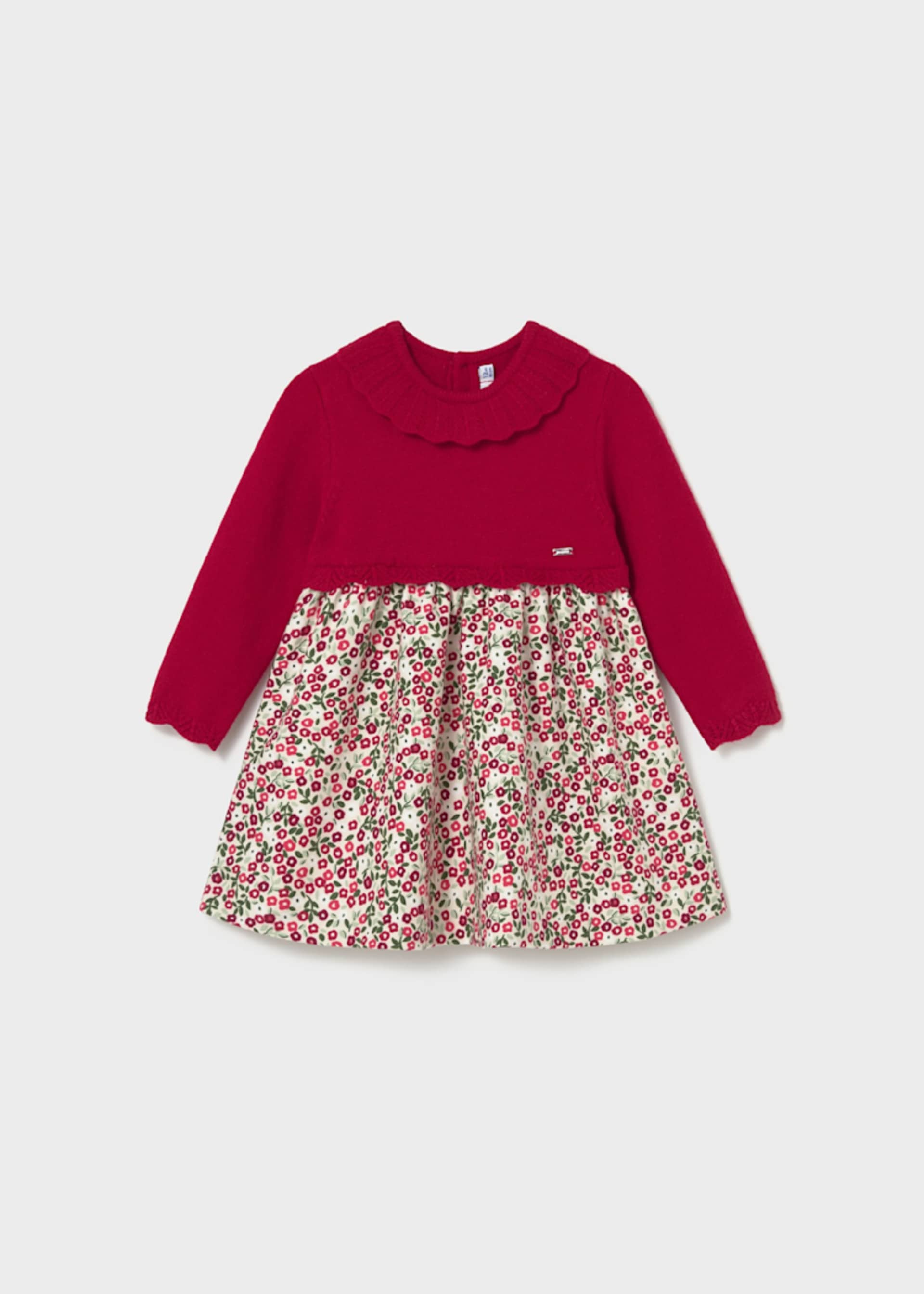 Vestido tricotosa y flores bebé